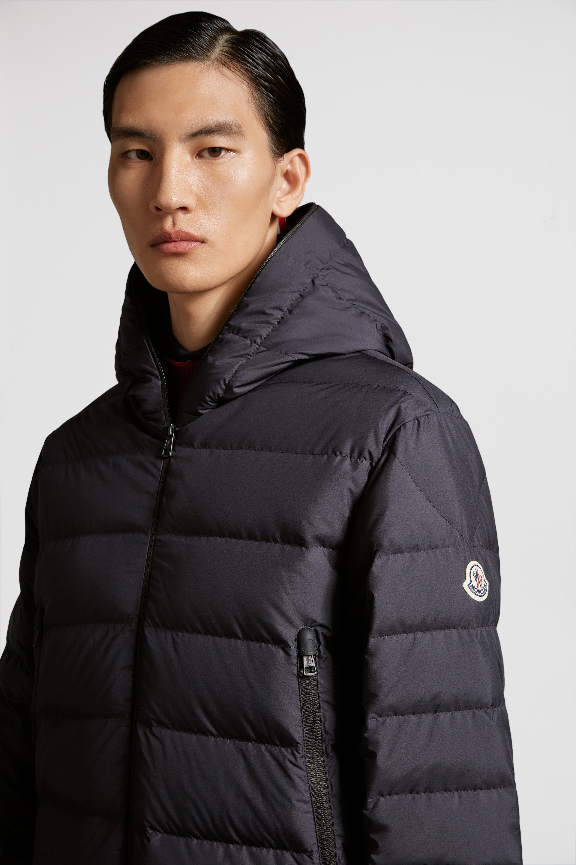 Down jacket, Chambeyron, blue nylon, luxury outerwear, Moncler