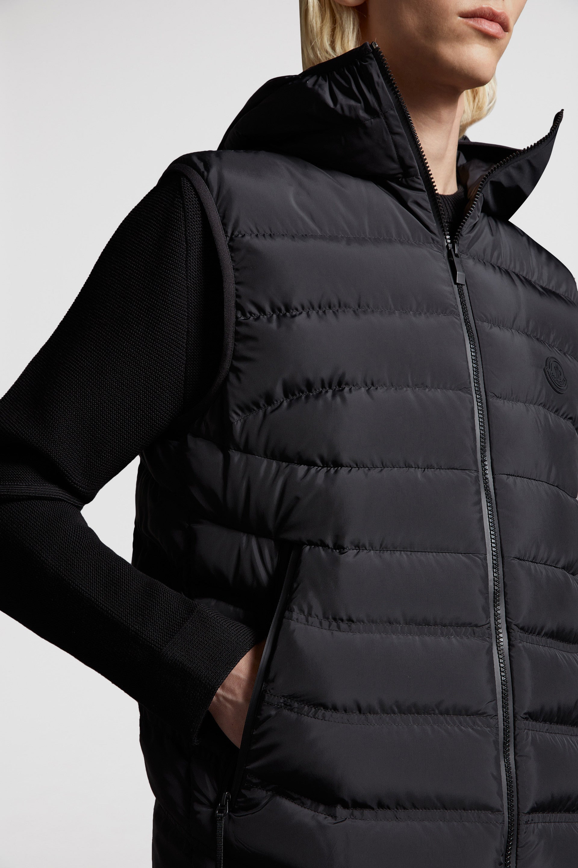 Quilted jacket, sleeveless jacket, luxury outerwear, Moncler, Nuberia jacket