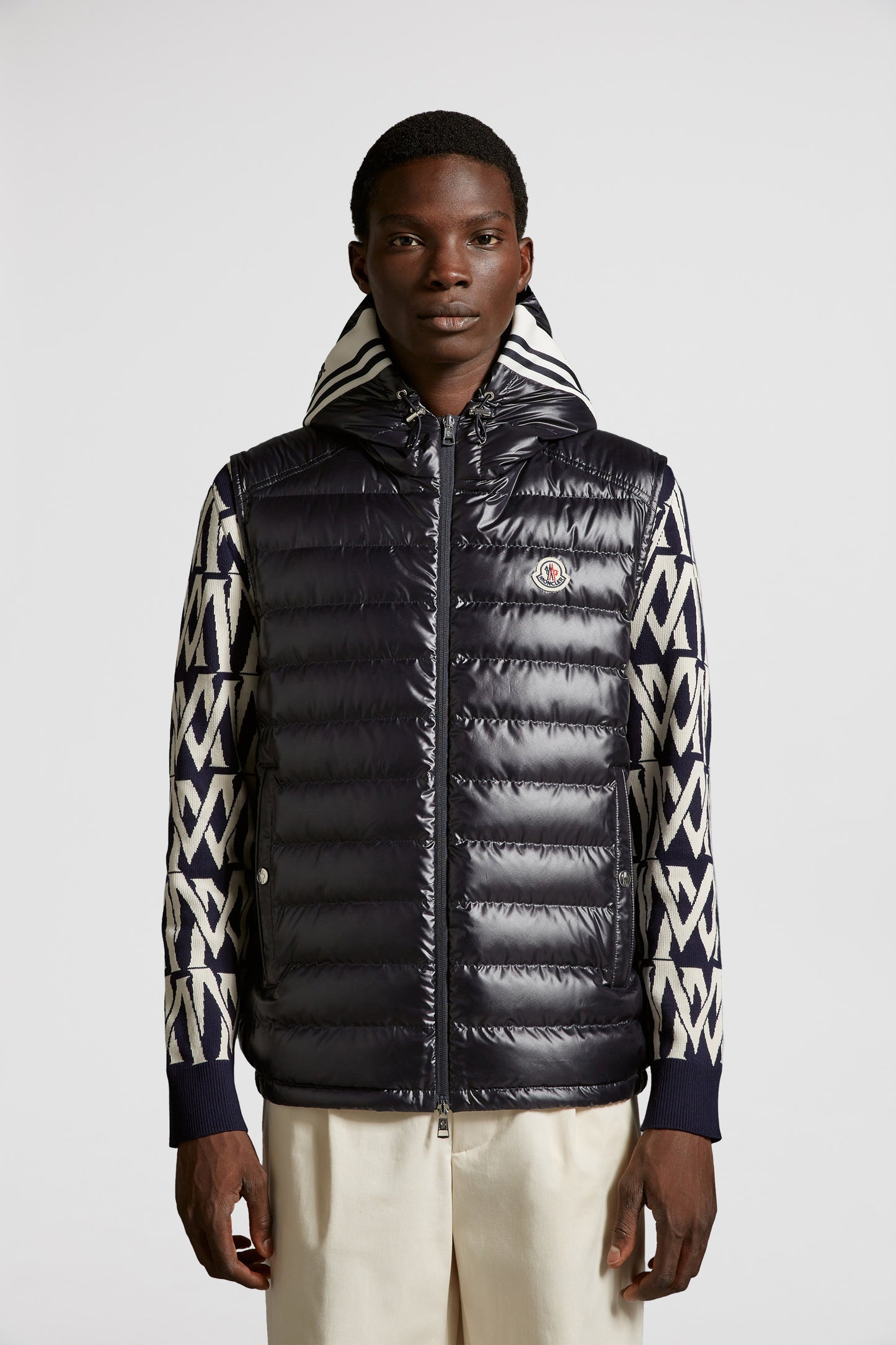 luxury down jacket, quilted jacket, sleeveless jacket, Moncler jacket, high-end fashion