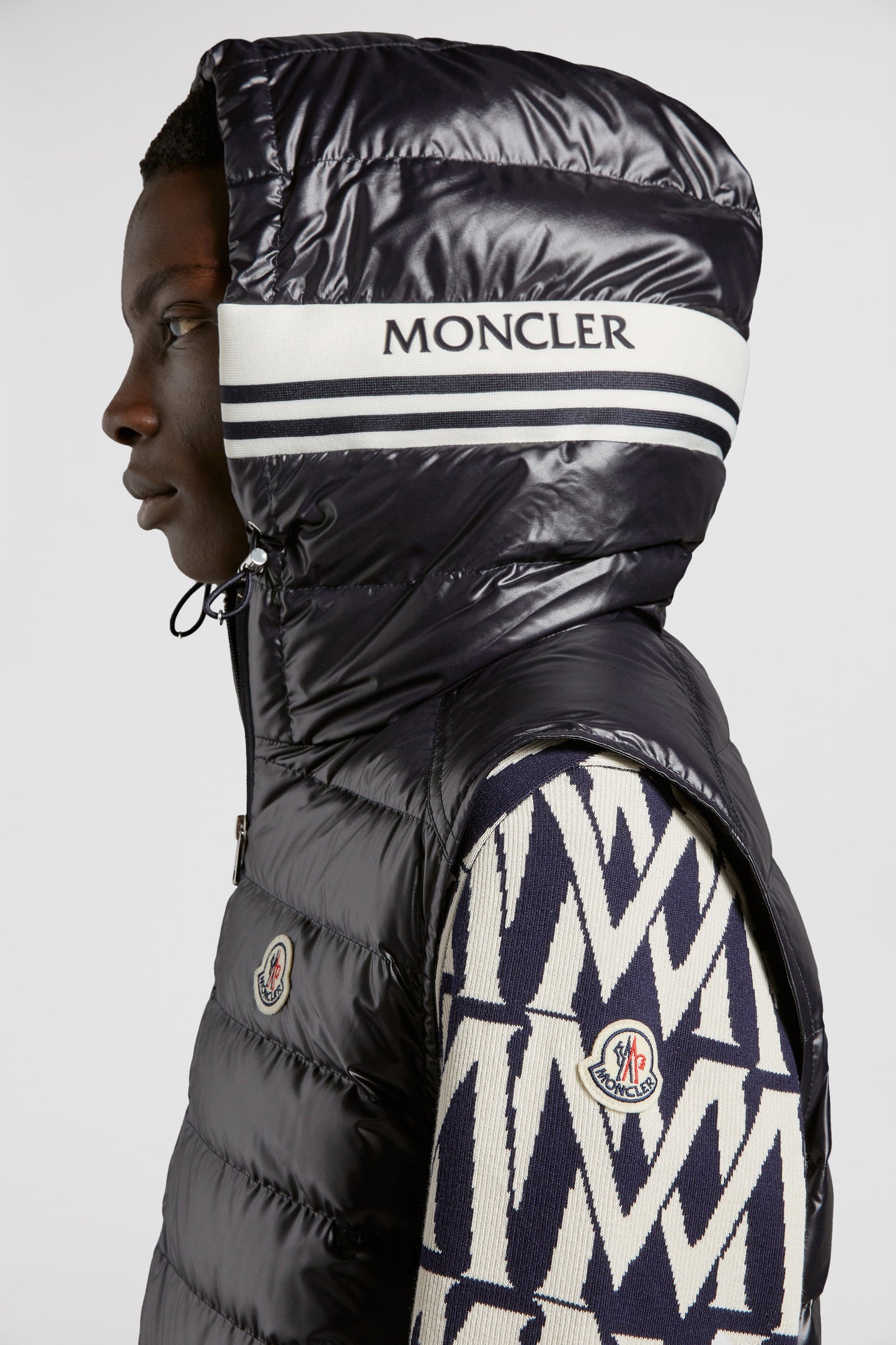 luxury down jacket, quilted jacket, sleeveless jacket, Moncler jacket, high-end fashion