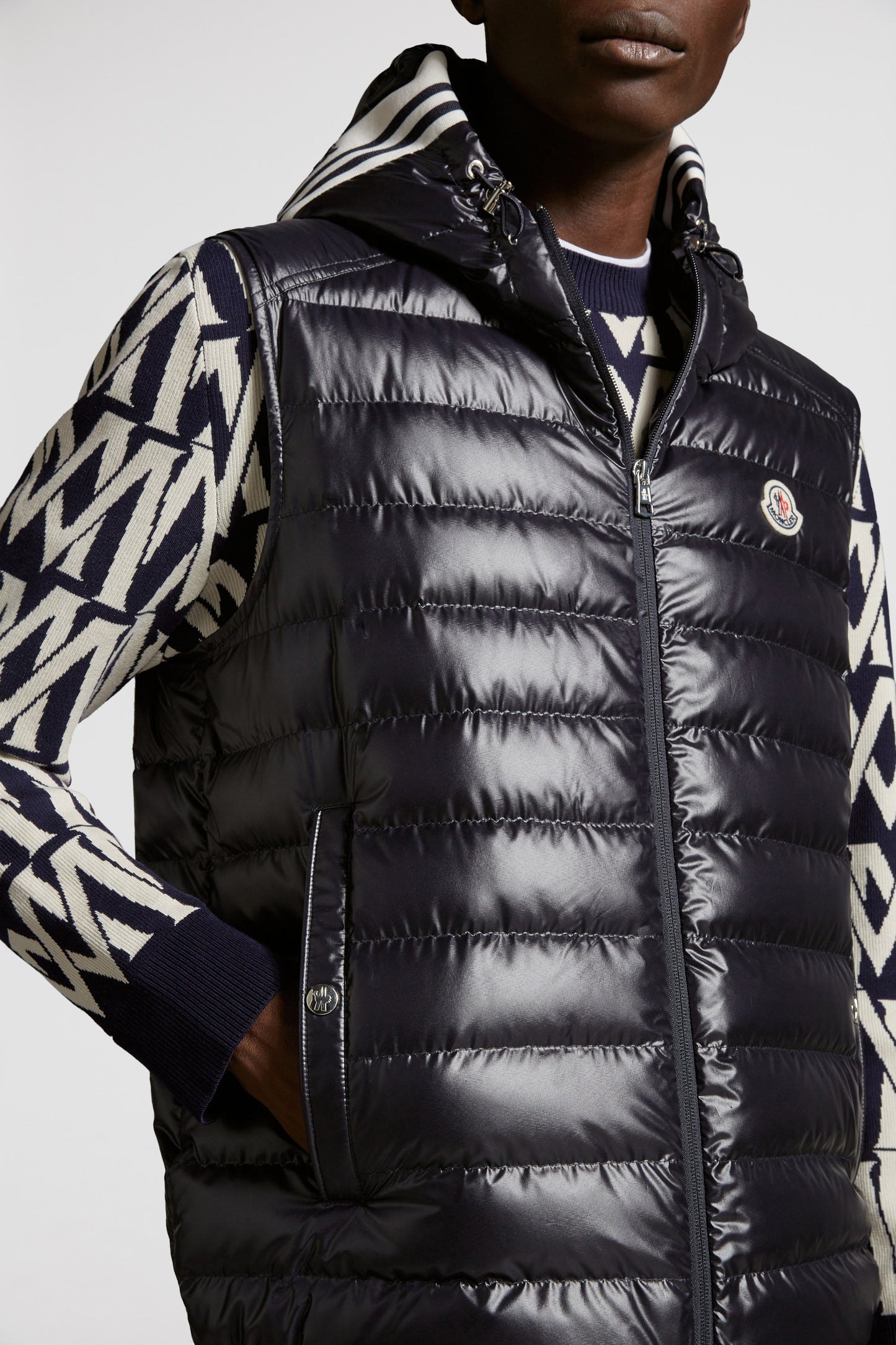 luxury down jacket, quilted jacket, sleeveless jacket, Moncler jacket, high-end fashion