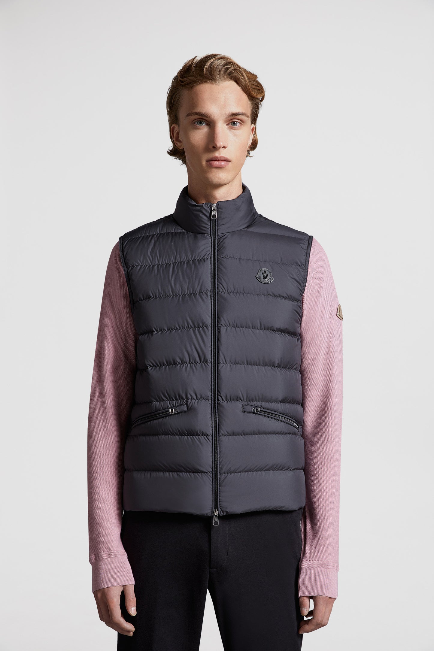 Lechtal vest, black sleeveless vest, Moncler outerwear, luxury men's fashion, high-end vests