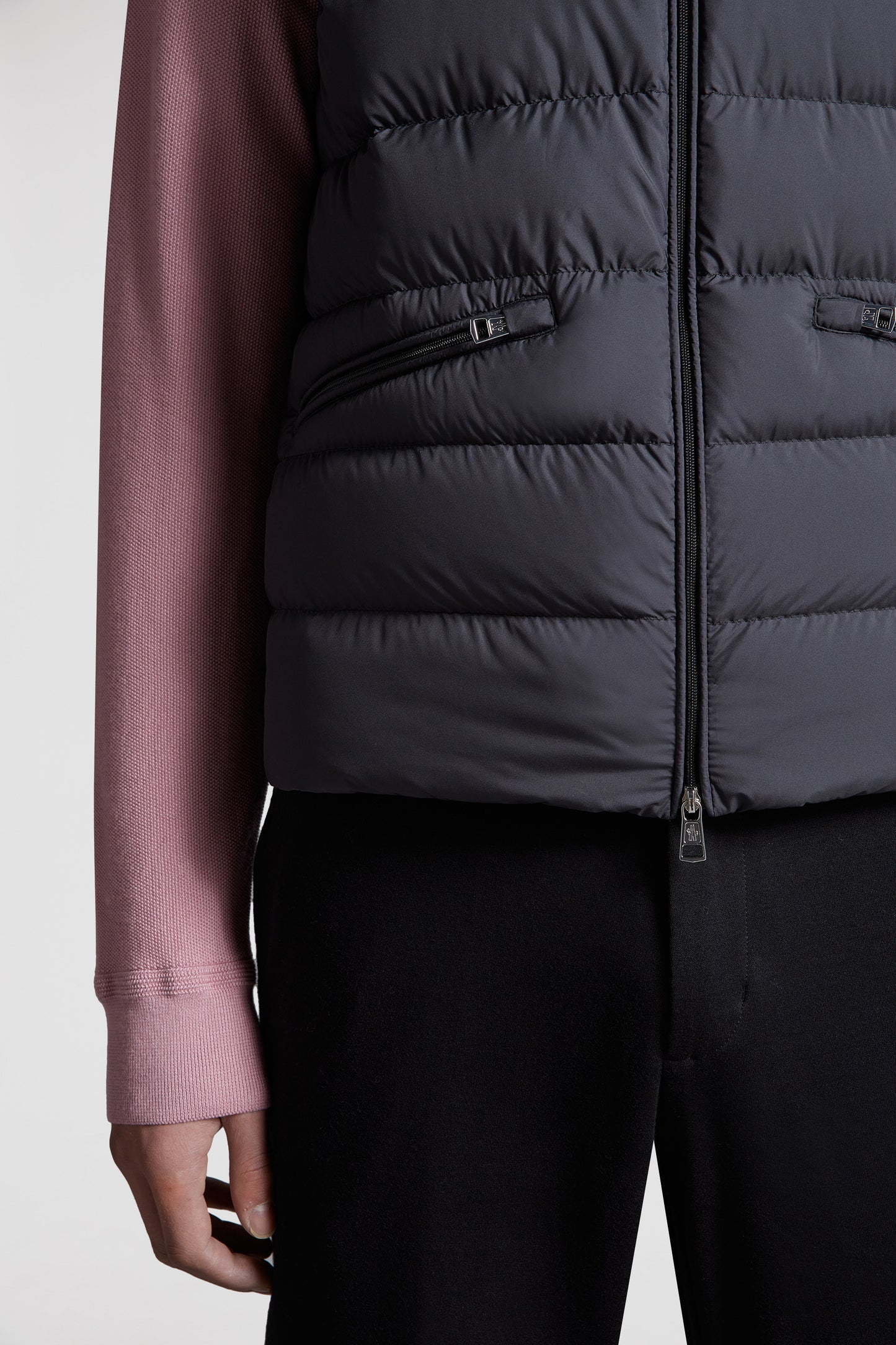 Lechtal vest, black sleeveless vest, Moncler outerwear, luxury men's fashion, high-end vests