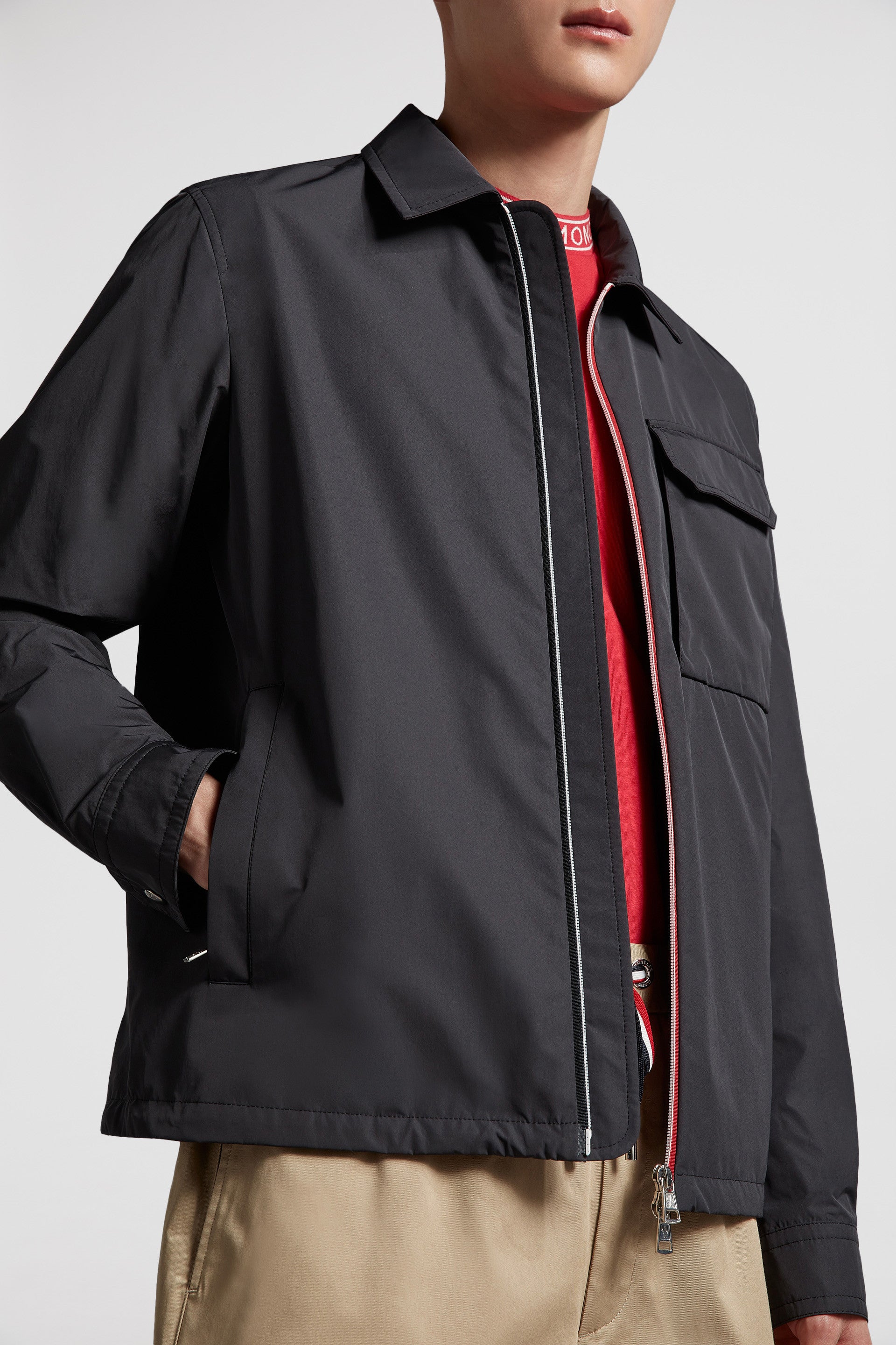 luxury jacket, black nylon jacket, Moncler, high-end fashion, premium men's wear