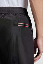 Moncler swim shorts, black swim shorts, luxury swimwear, designer swimwear, logo shorts