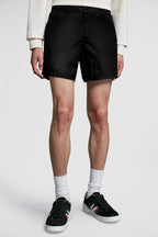 Image of Black Swim Shorts with Tricolor Trim by Moncler for Men - Season Spring-Summer 2024 - Detail View 7
