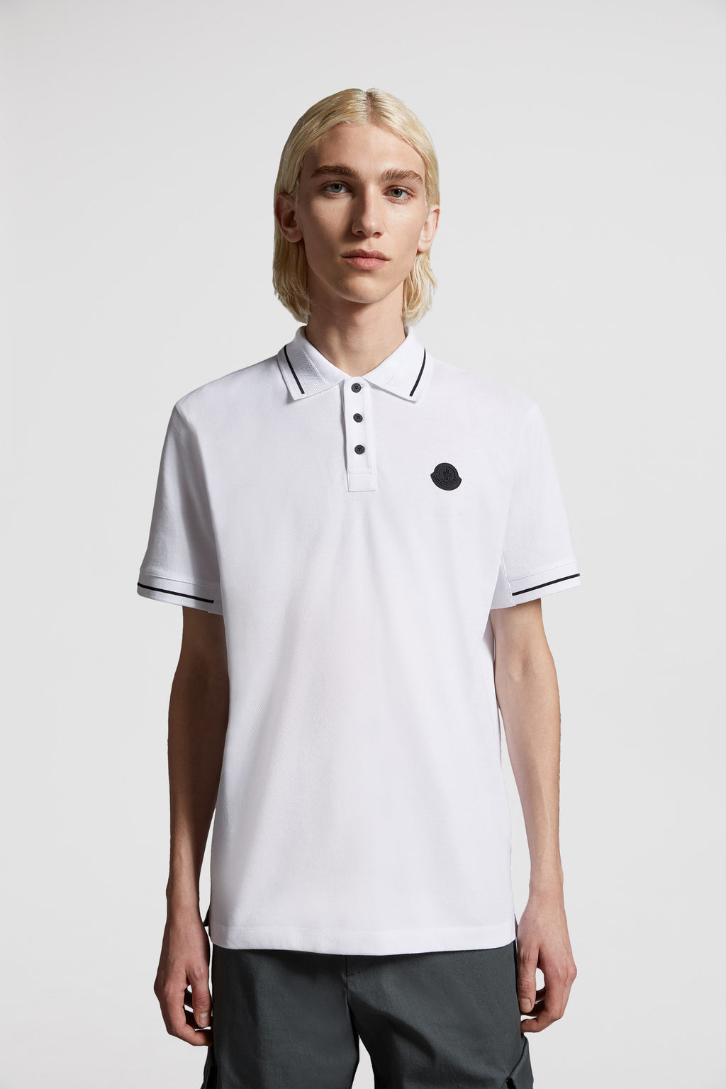 White Polo Shirt, Moncler Polo, Luxury Polo Shirt, Designer Polo, Polo Shirt with Trim