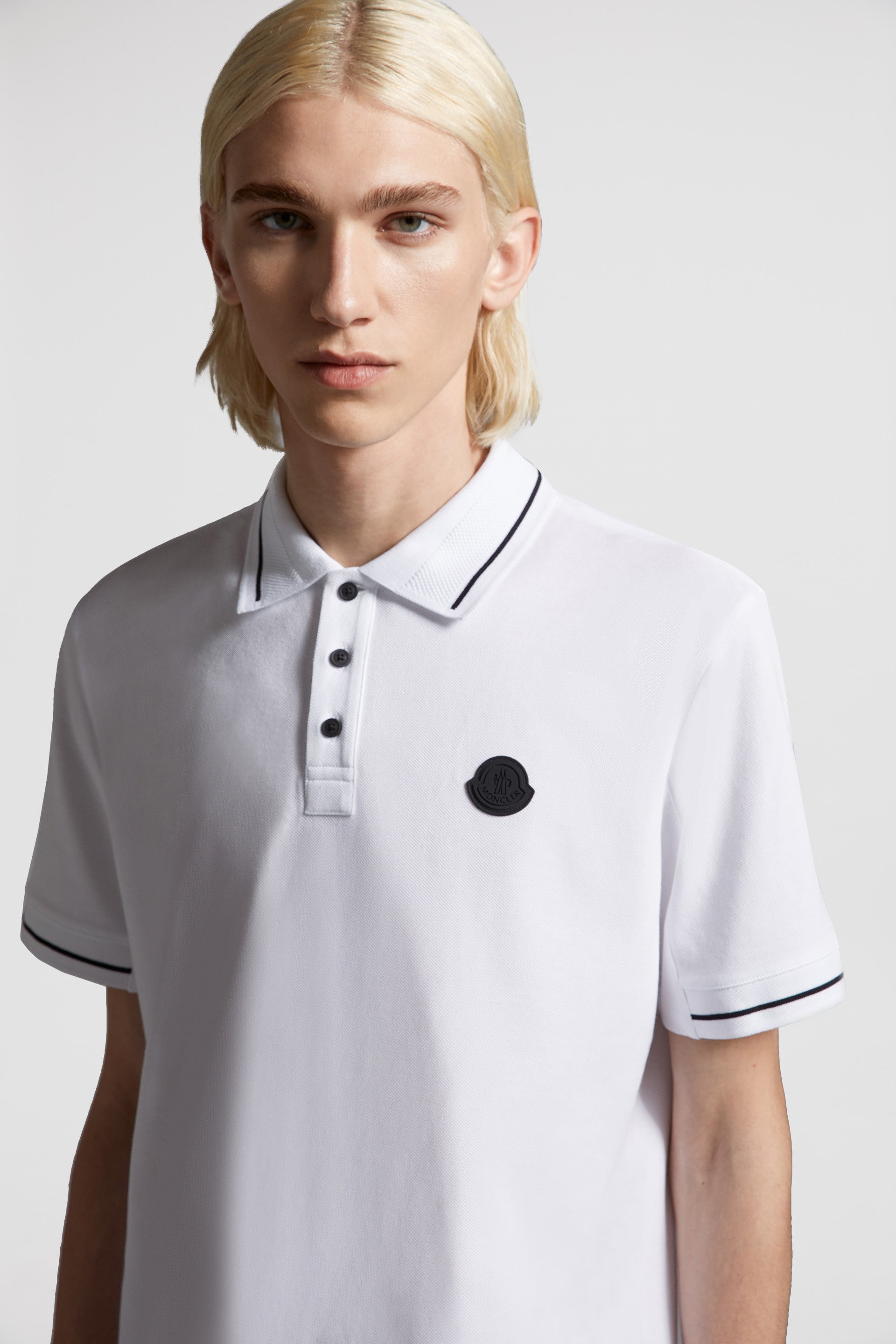 White Polo Shirt, Moncler Polo, Luxury Polo Shirt, Designer Polo, Polo Shirt with Trim