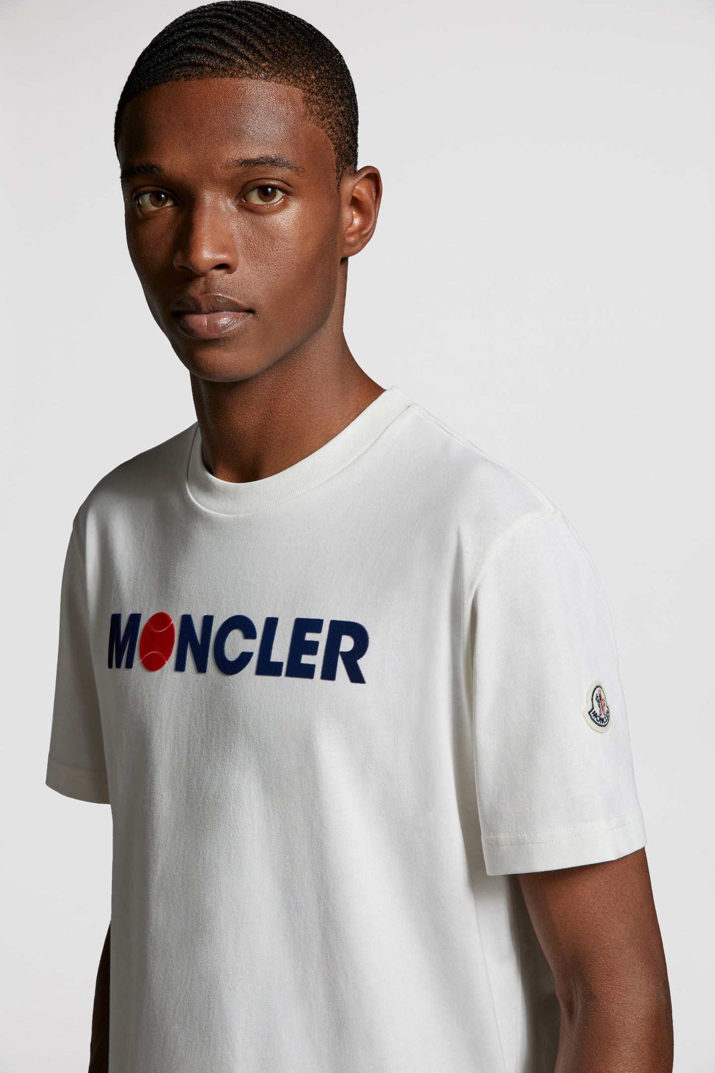 Moncler, White T-shirt, Luxury Fashion, Designer Clothing, Logo T-shirt