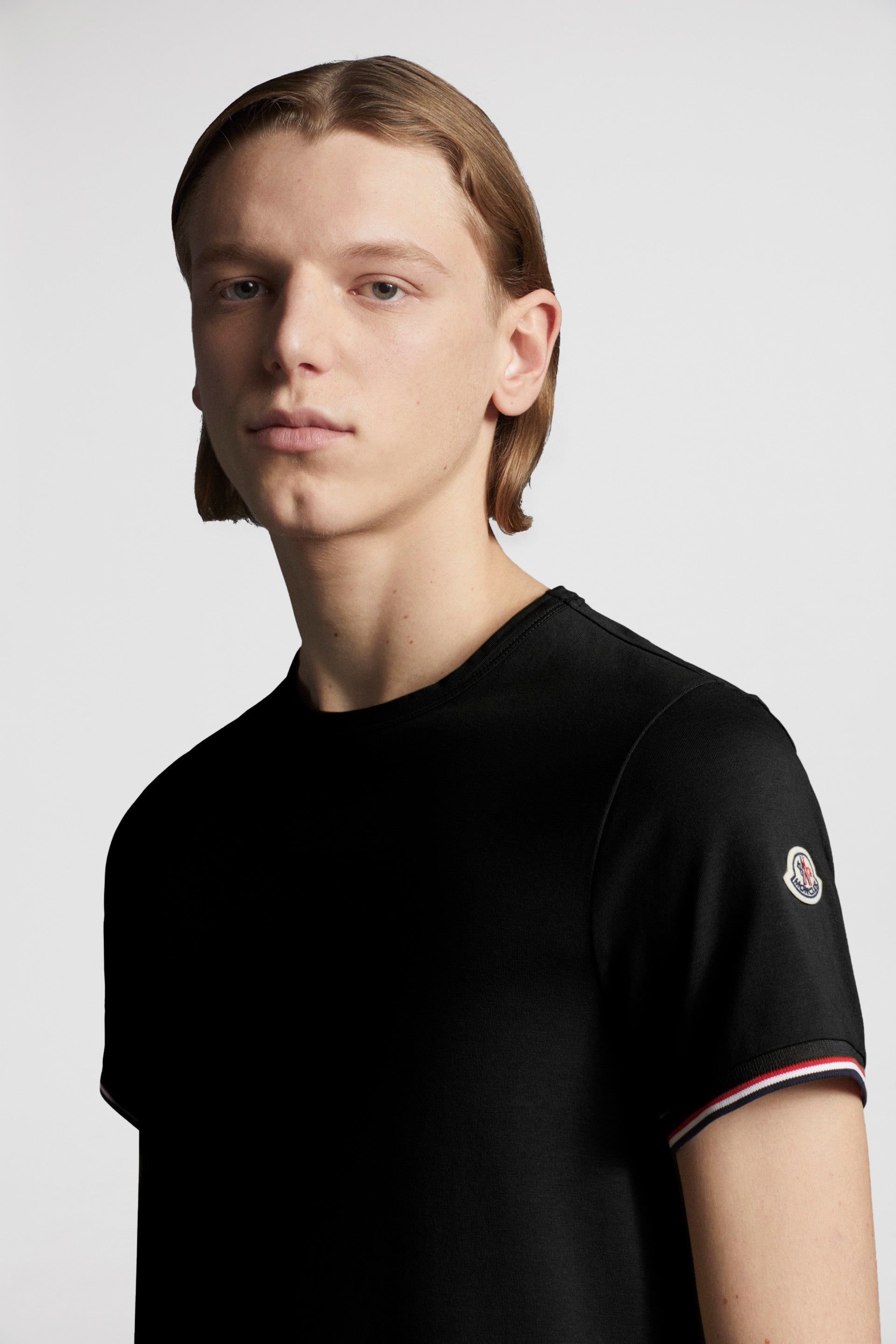 Moncler, Black T-shirt, Logo T-shirt, Trim T-shirt, Luxury T-shirt