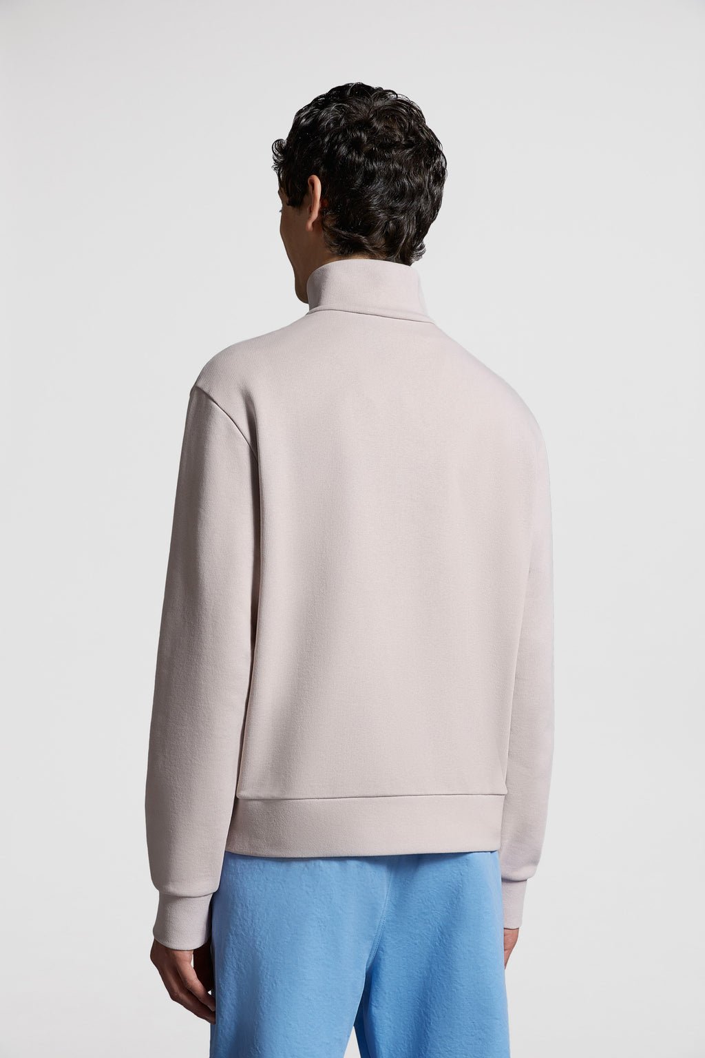 luxury sweatshirt, Moncler zip sweatshirt, rose sweatshirt, premium casual wear, elegant loungewear