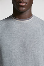 Cashmere pullover, luxury knitwear, Moncler sweater, grey pullover, high-end fashion