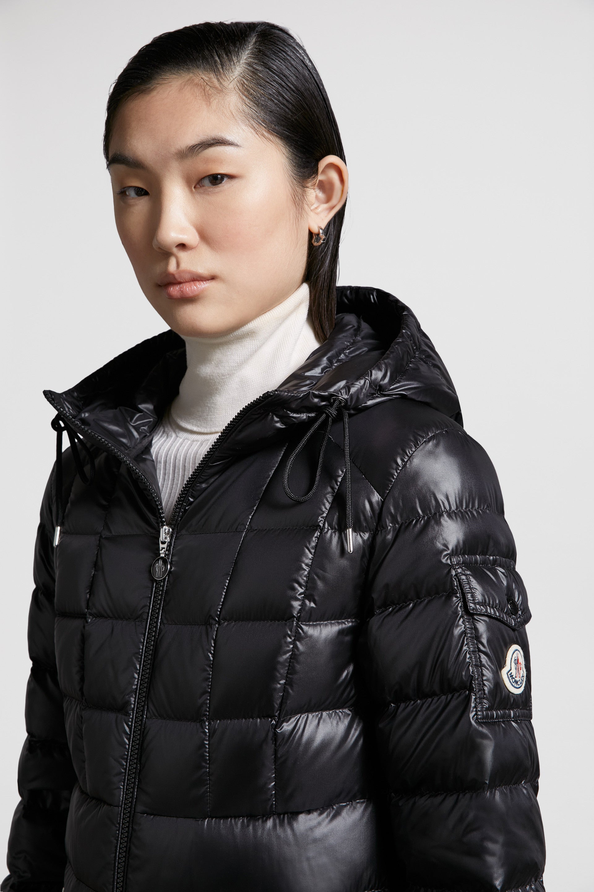 luxury down jacket, Moncler Amintore, long winter coat, designer outerwear, high-end fashion