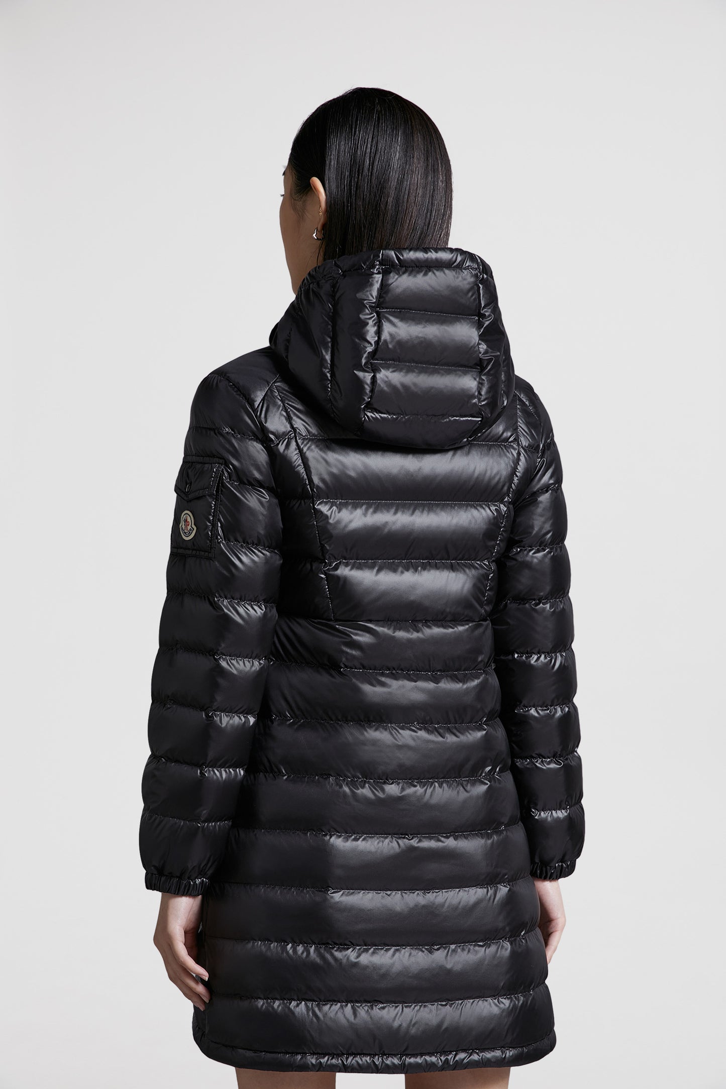 luxury down jacket, Moncler Amintore, long winter coat, designer outerwear, high-end fashion