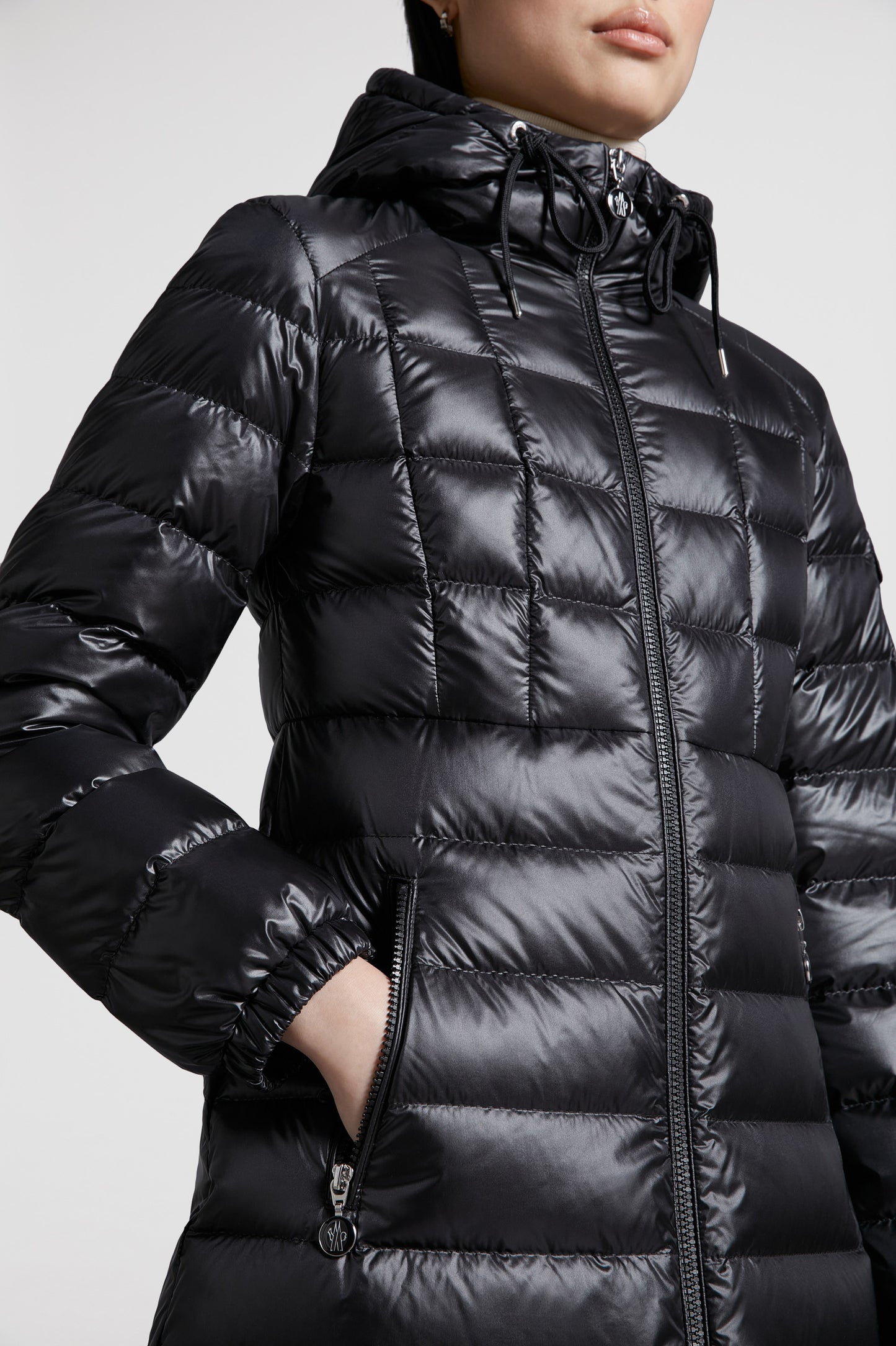 luxury down jacket, Moncler Amintore, long winter coat, designer outerwear, high-end fashion