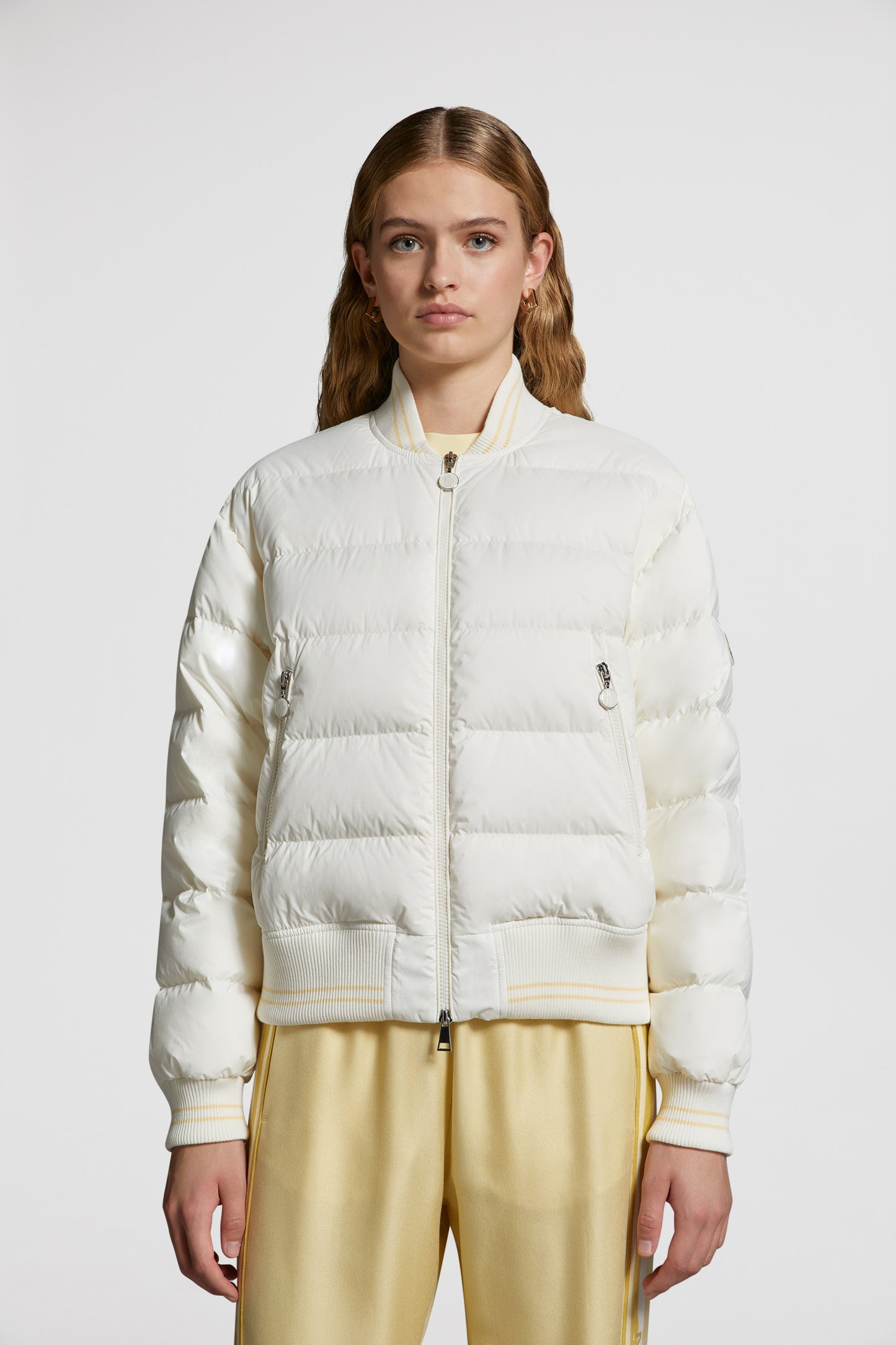 Argo Down Bomber Jacket, Luxury Outerwear, Moncler Jacket, White Bomber Jacket, Designer Winter Jacket