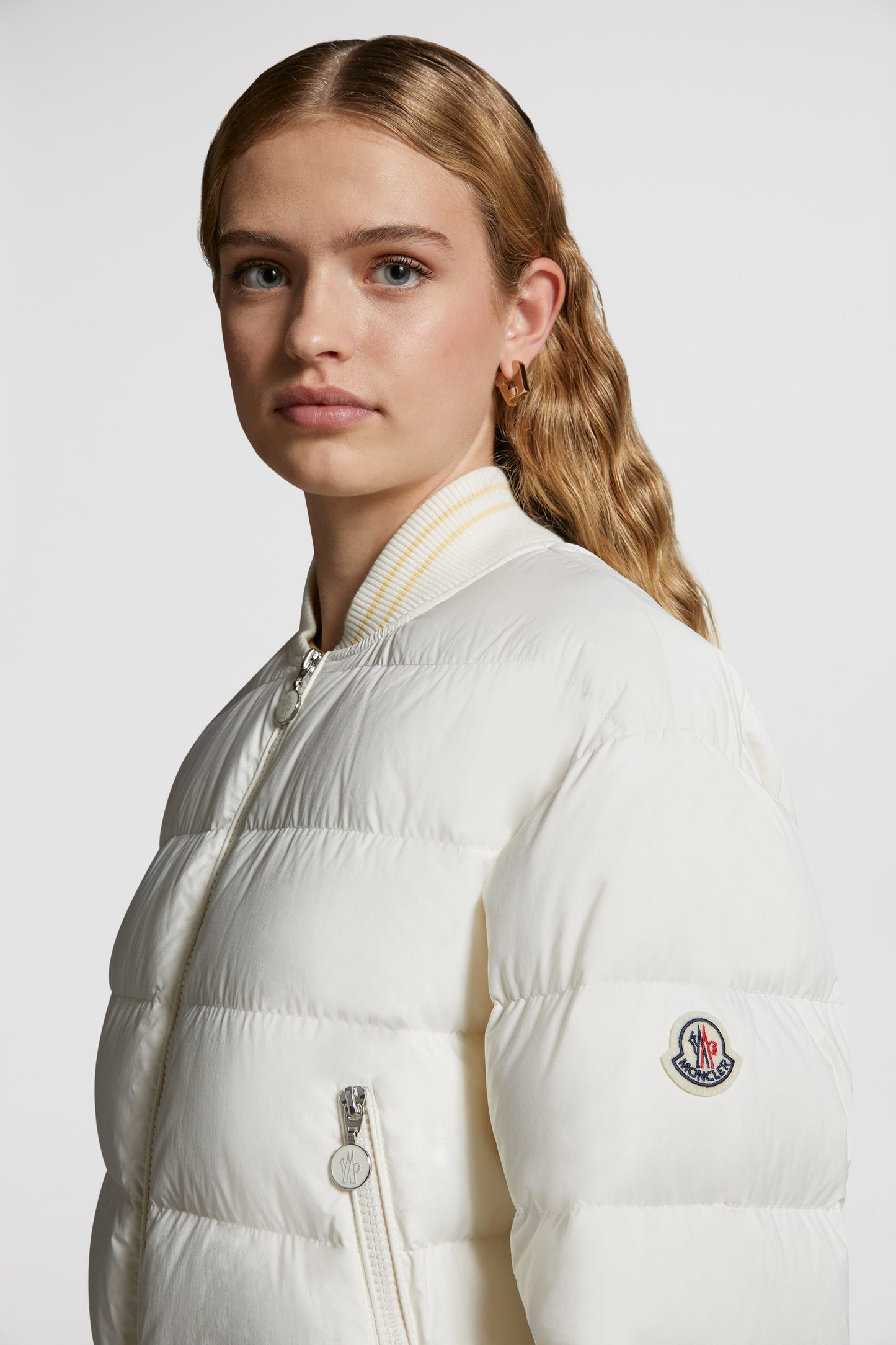 Argo Down Bomber Jacket, Luxury Outerwear, Moncler Jacket, White Bomber Jacket, Designer Winter Jacket