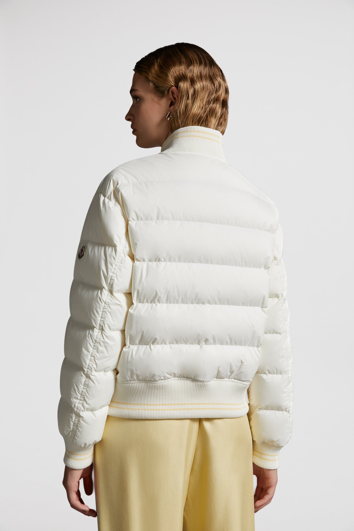 Argo Down Bomber Jacket, Luxury Outerwear, Moncler Jacket, White Bomber Jacket, Designer Winter Jacket