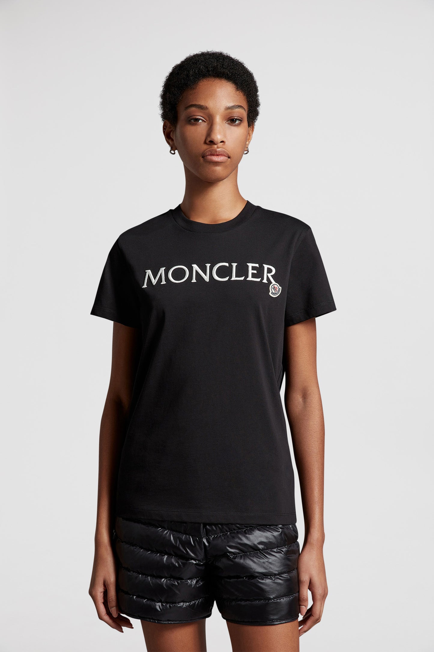 Logo T-Shirt, Moncler T-Shirt, Black T-Shirt, Luxury Fashion, High-end Clothing