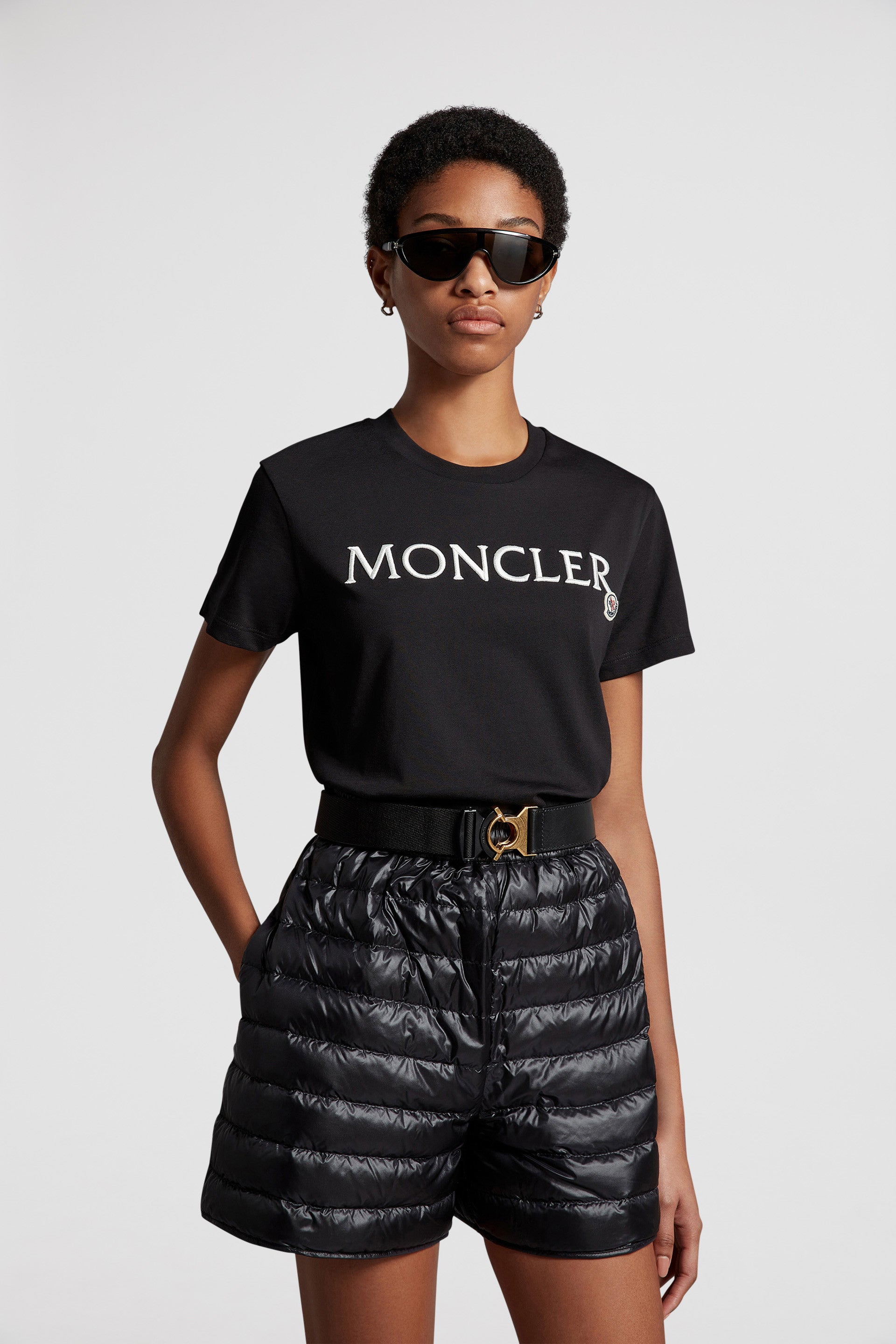 Logo T-Shirt, Moncler T-Shirt, Black T-Shirt, Luxury Fashion, High-end Clothing