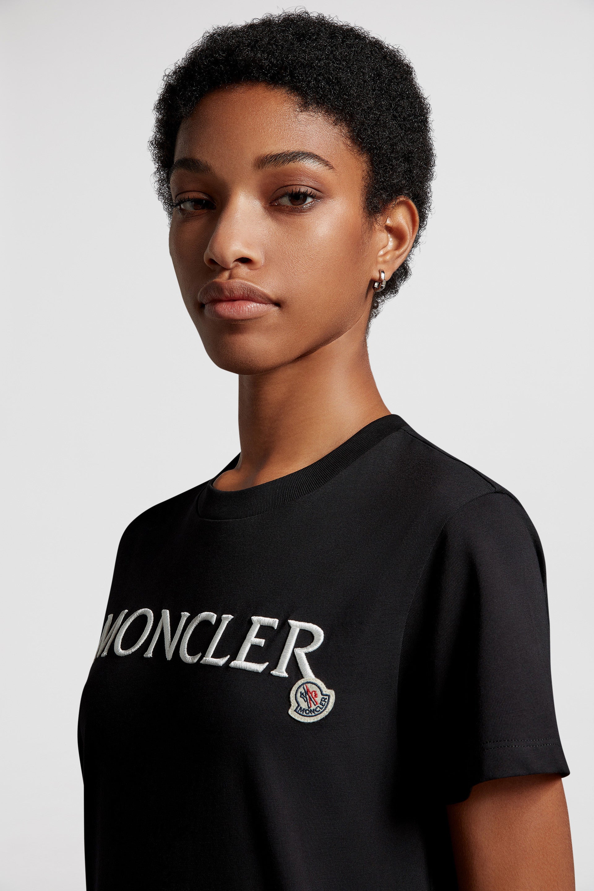 Logo T-Shirt, Moncler T-Shirt, Black T-Shirt, Luxury Fashion, High-end Clothing