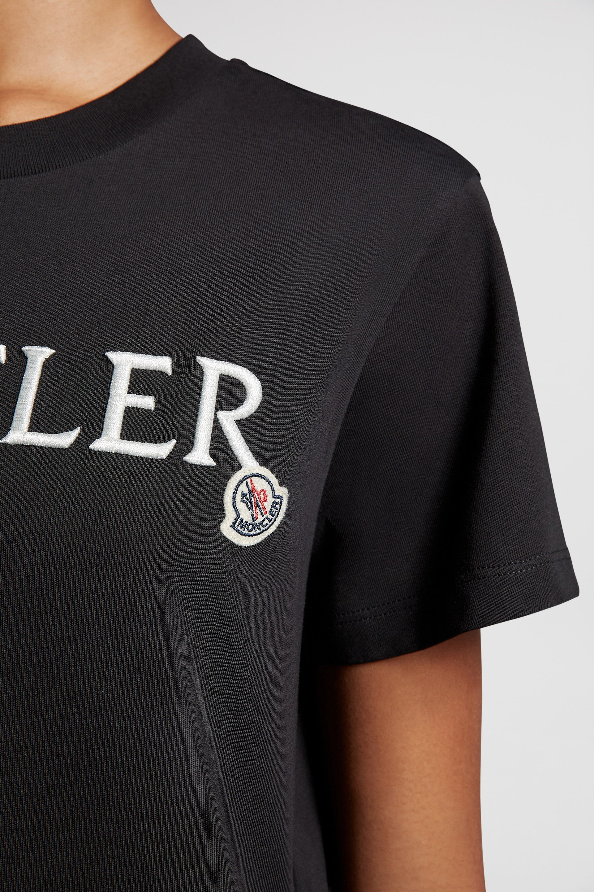 Logo T-Shirt, Moncler T-Shirt, Black T-Shirt, Luxury Fashion, High-end Clothing