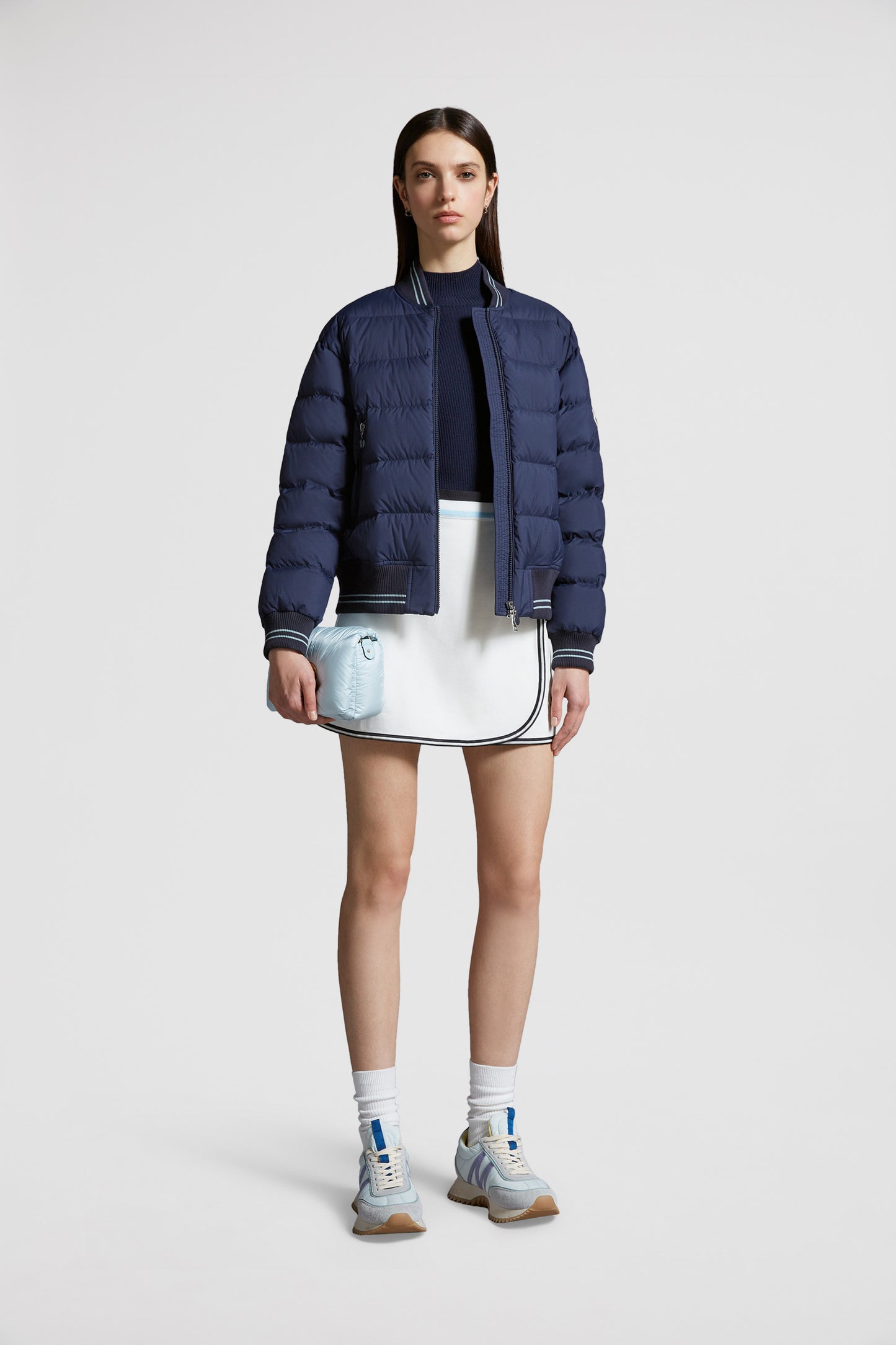 Moncler skirt, cotton mini skirt, luxury fashion, high-end clothing, elegant skirt