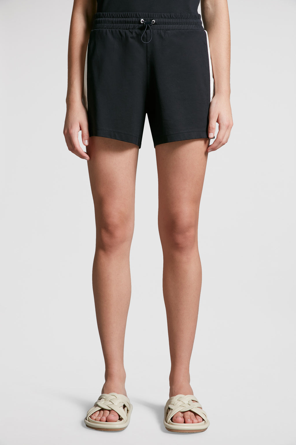 cotton shorts, Moncler shorts, blue shorts, luxury women's shorts, summer fashion