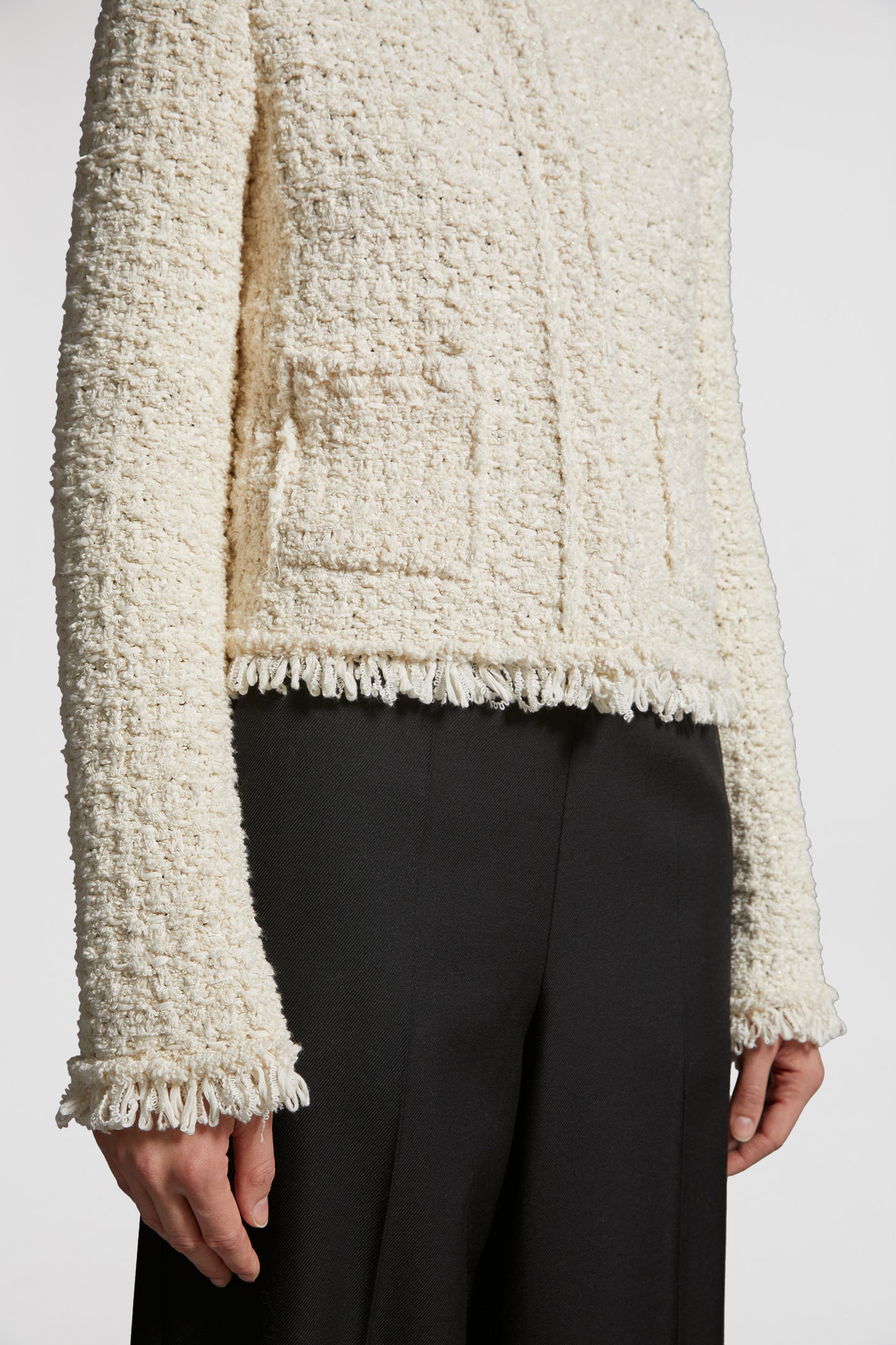 luxury cardigan, beige knitwear, Moncler cardigan, designer knitwear, spring-summer 2024 fashion