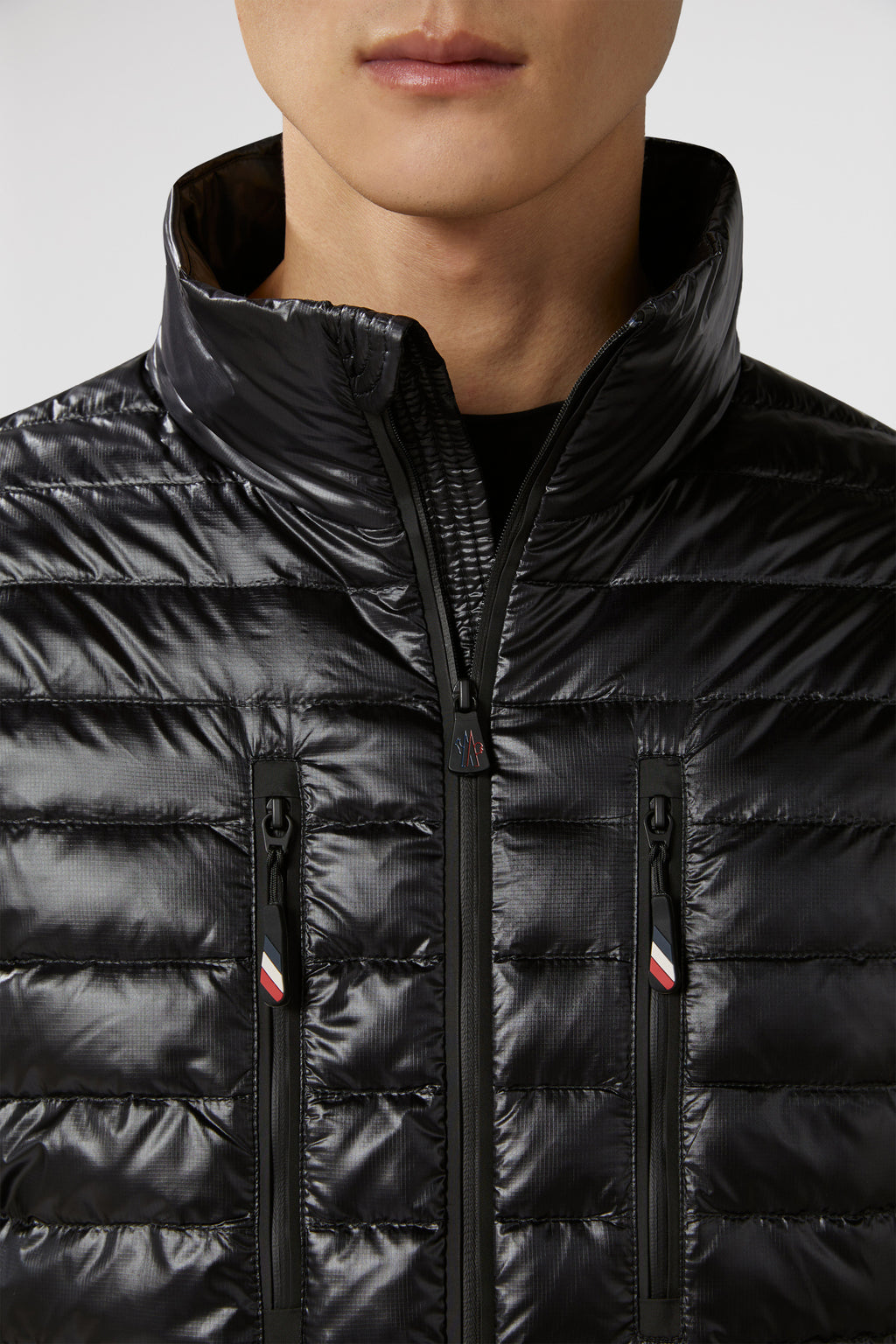 Image of Two-tone Black Nylon Jacket by Moncler Grenoble for Men - Season Spring-Summer 2024 - Detail View 12