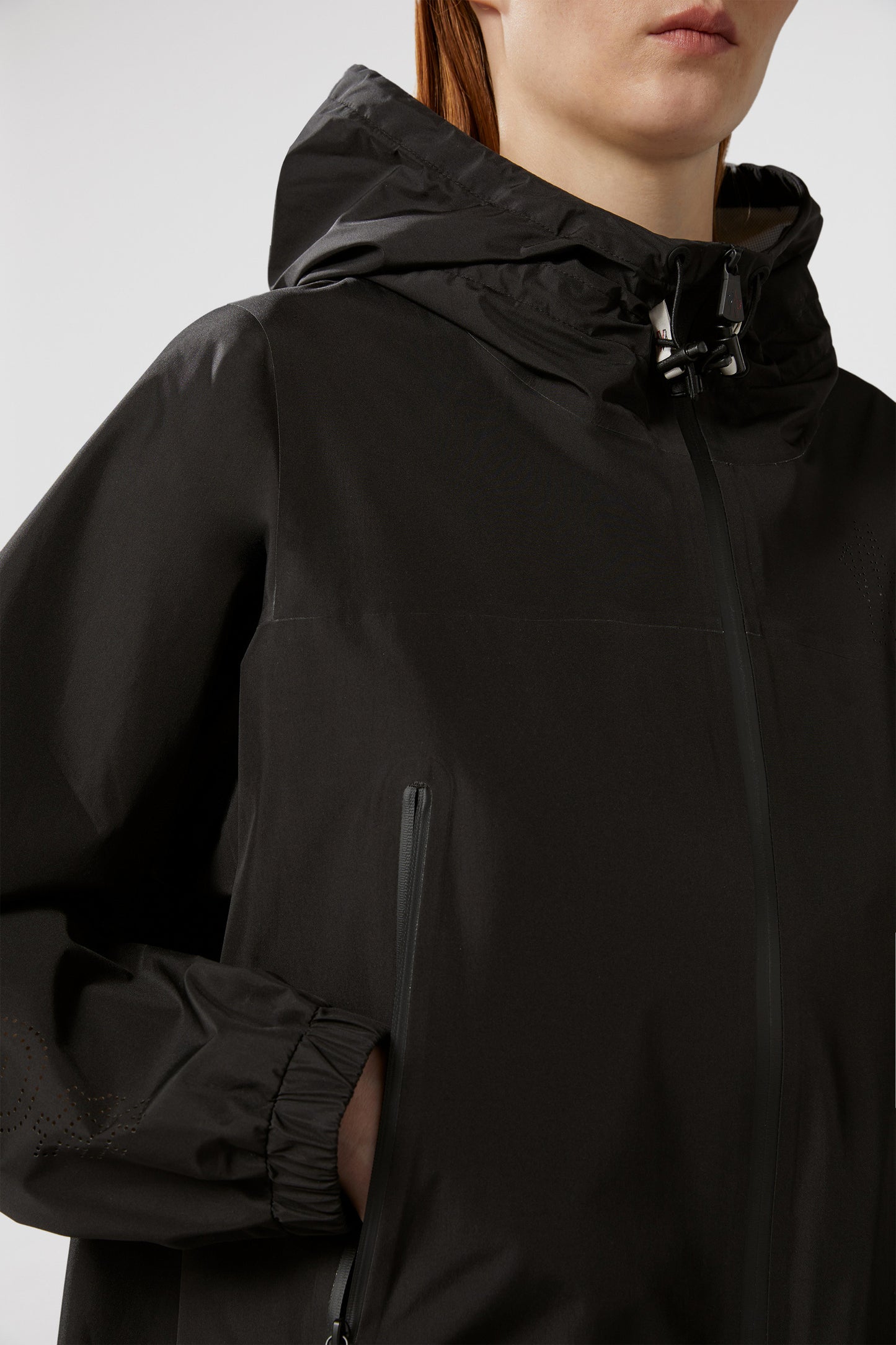 Moncler Grenoble jacket, black nylon windbreaker, elegant windbreaker, luxury outerwear, high-end jacket