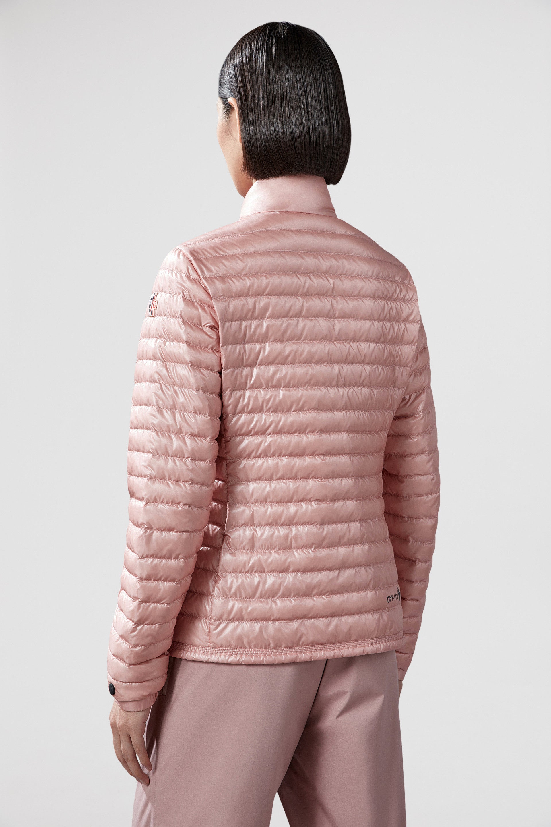 quilted jacket, Moncler Grenoble, luxury outerwear, pink nylon jacket, high-end fashion