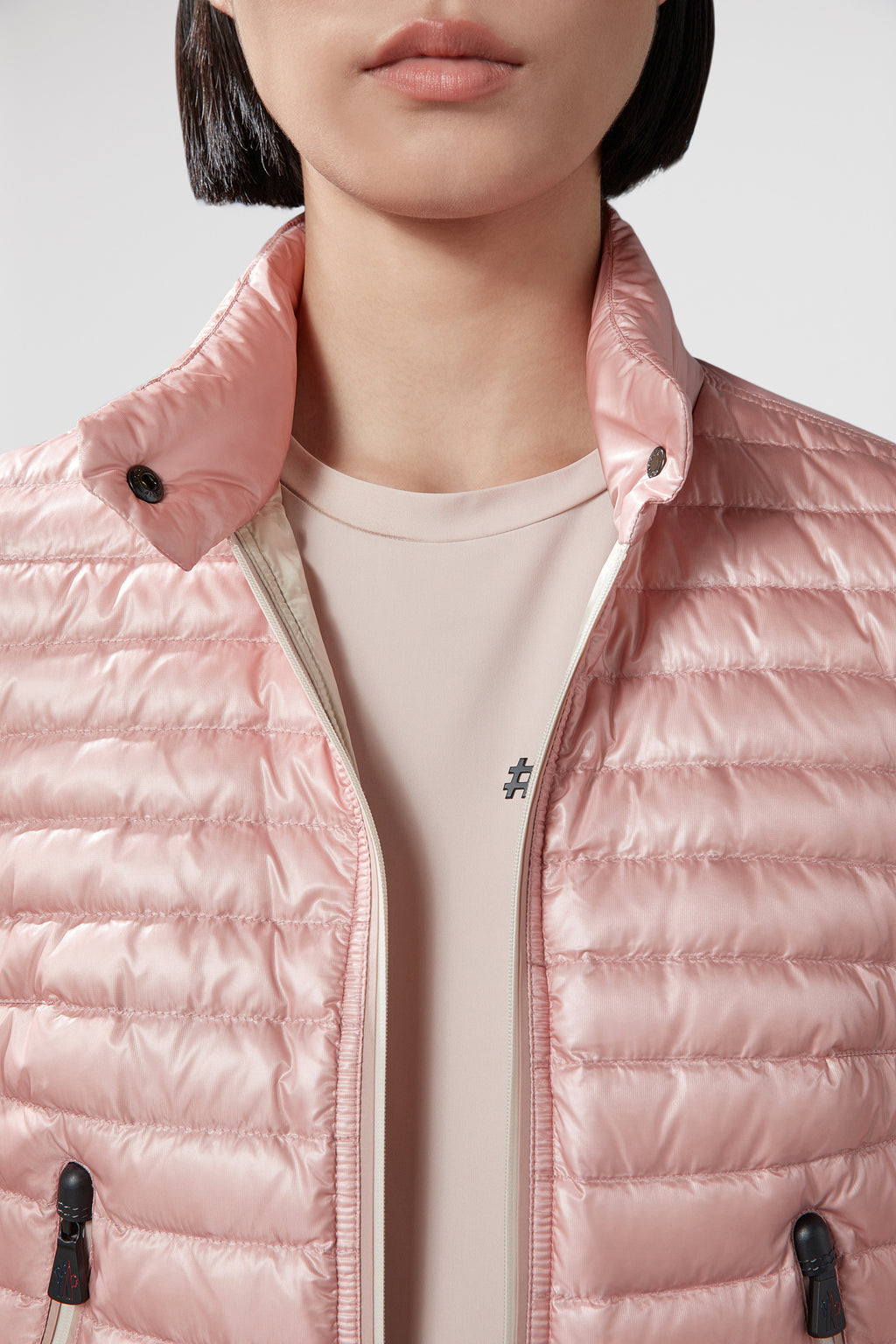 quilted jacket, Moncler Grenoble, luxury outerwear, pink nylon jacket, high-end fashion