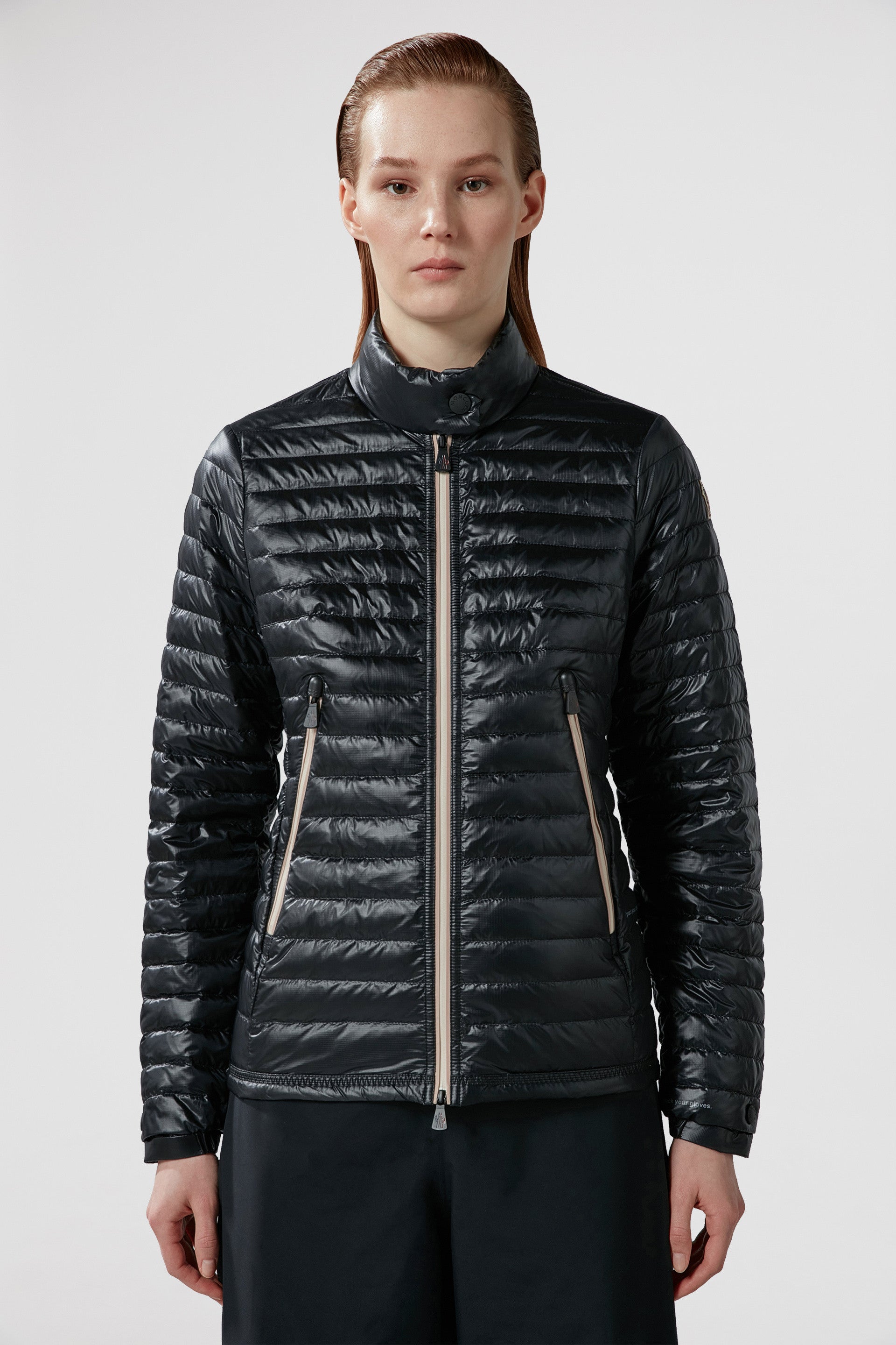 quilted jacket, nylon jacket, luxury outerwear, Moncler Grenoble, black jacket