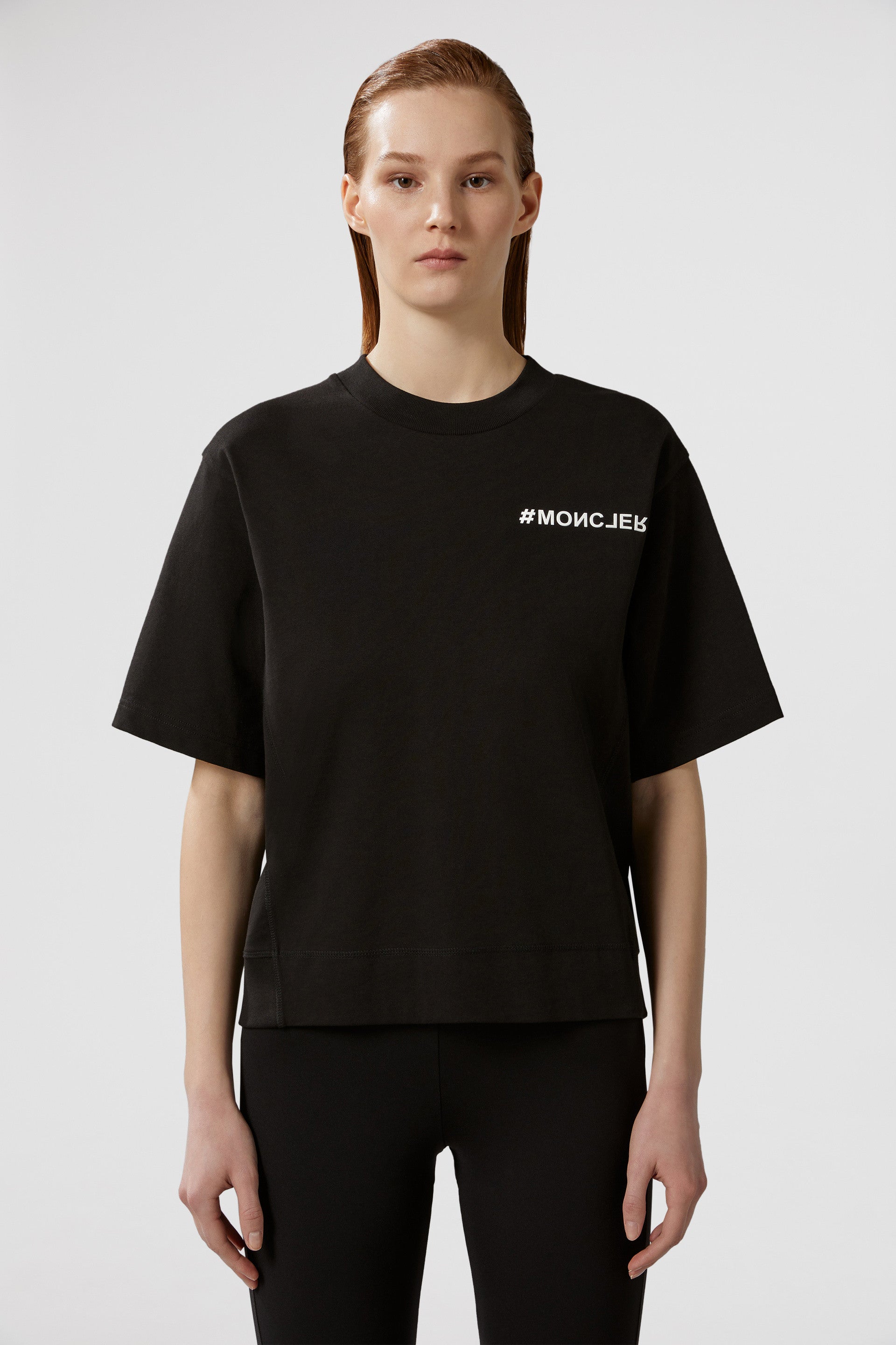 Moncler, Black Logo T-shirt, Luxury Clothing, High-End Fashion, Timeless Elegance