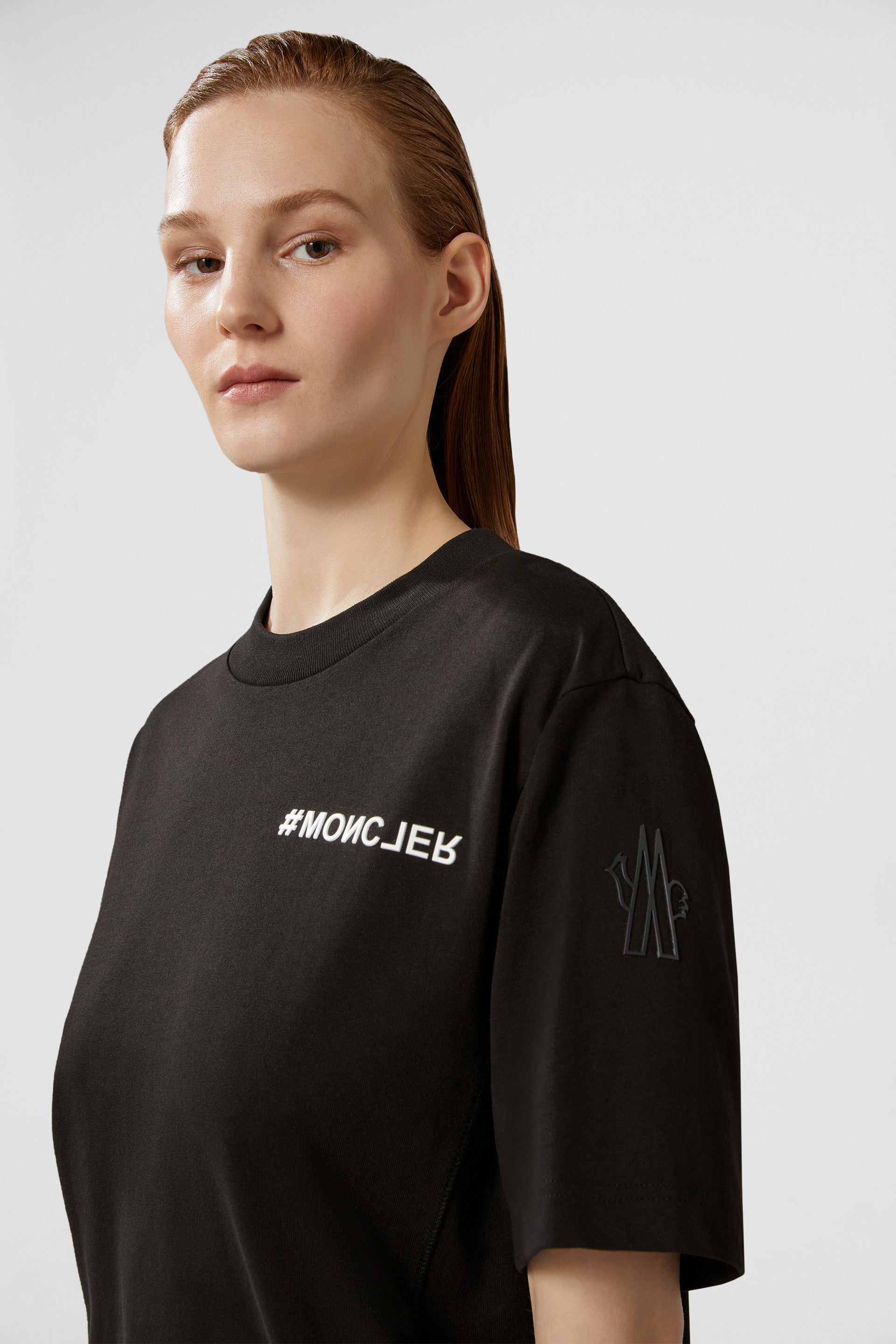 Moncler, Black Logo T-shirt, Luxury Clothing, High-End Fashion, Timeless Elegance