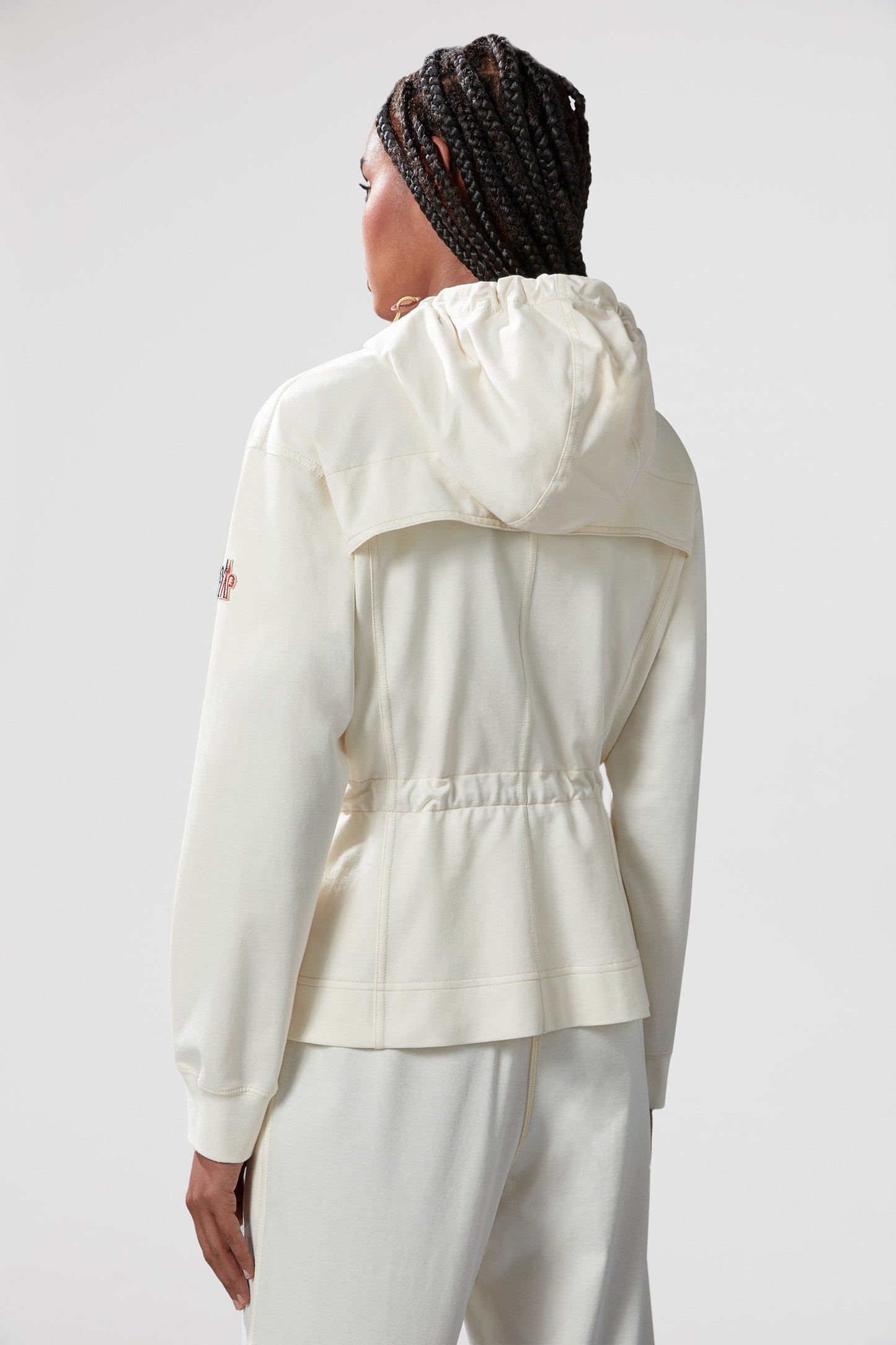 windbreaker jacket, luxury fashion, beige jacket, Moncler Grenoble, high-end outerwear