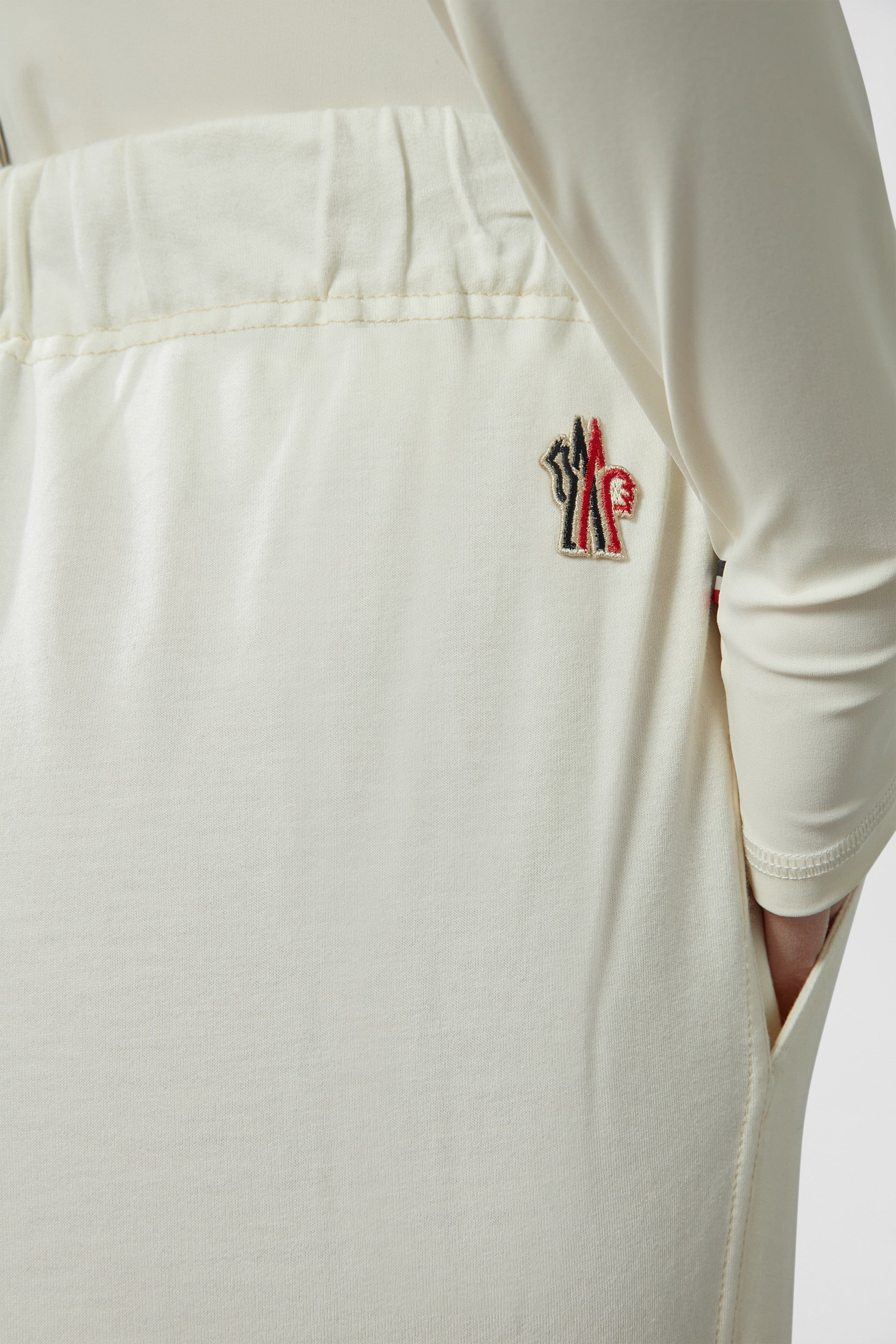 Moncler Grenoble, cotton jogging pants, luxury loungewear, white jogging pants, premium casual wear