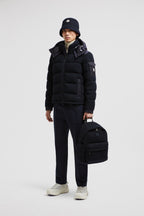 Moncler, down jacket, navy blue jacket, luxury outerwear, autumn-winter fashion