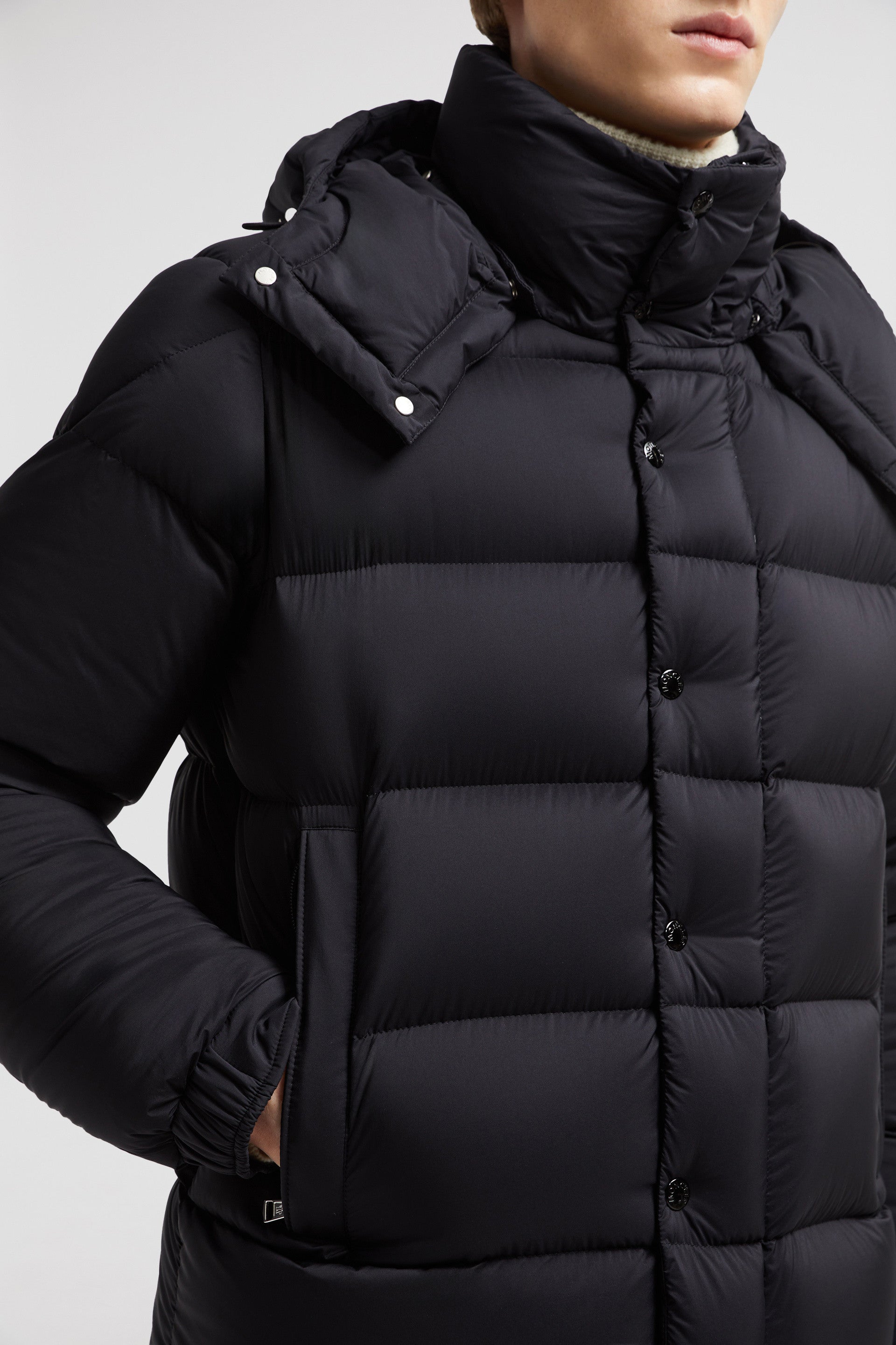 Moncler, down jacket, nylon jacket, black outerwear, winter fashion