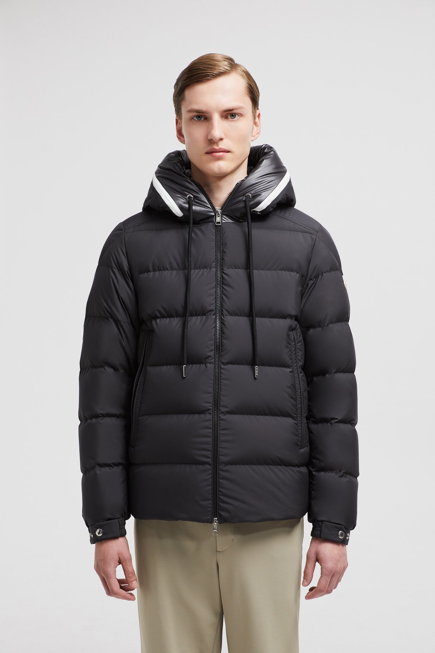 Moncler jacket, black quilted jacket, premium outerwear, men's autumn fashion, nylon jacket