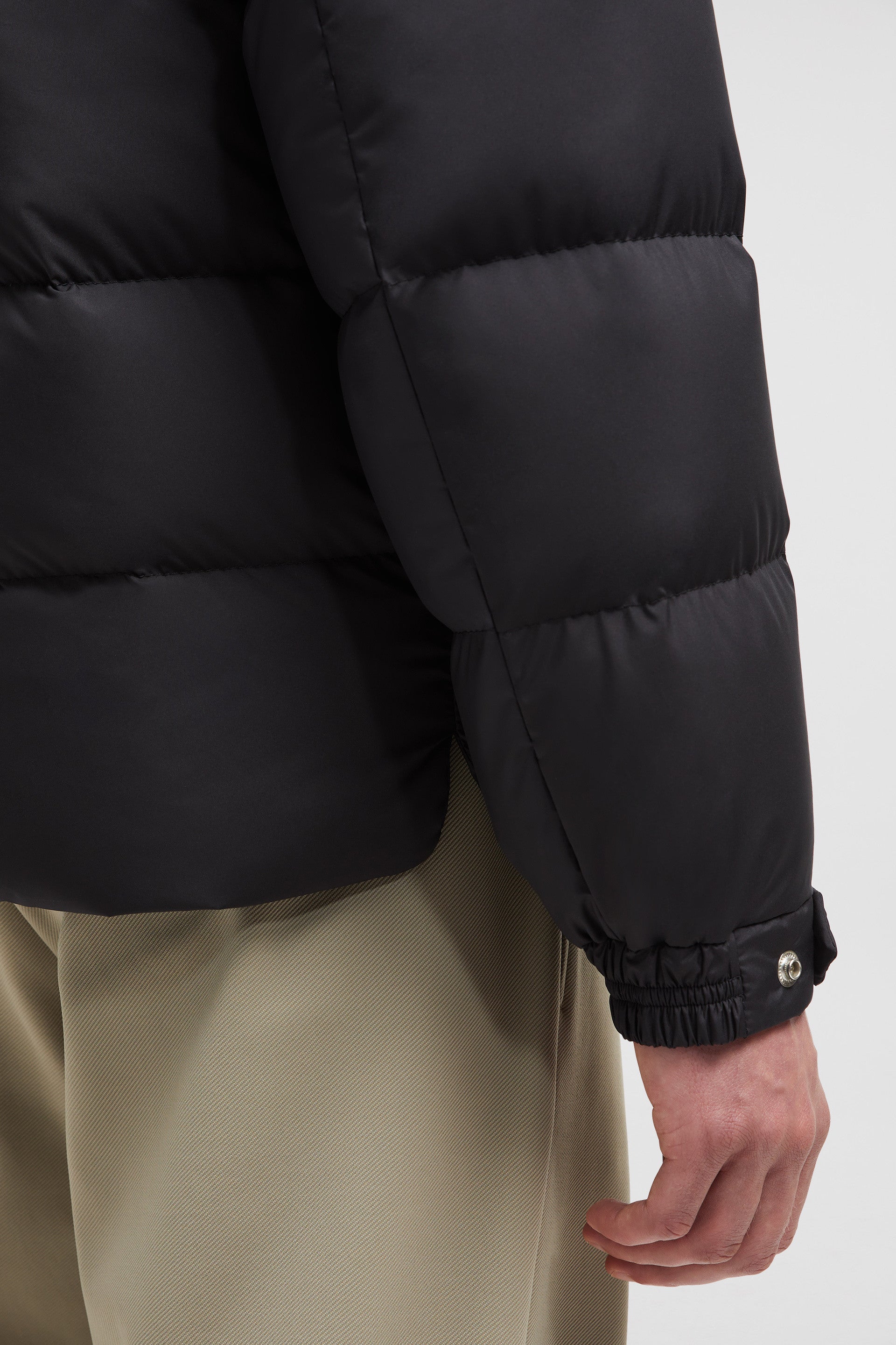 Moncler jacket, black quilted jacket, premium outerwear, men's autumn fashion, nylon jacket