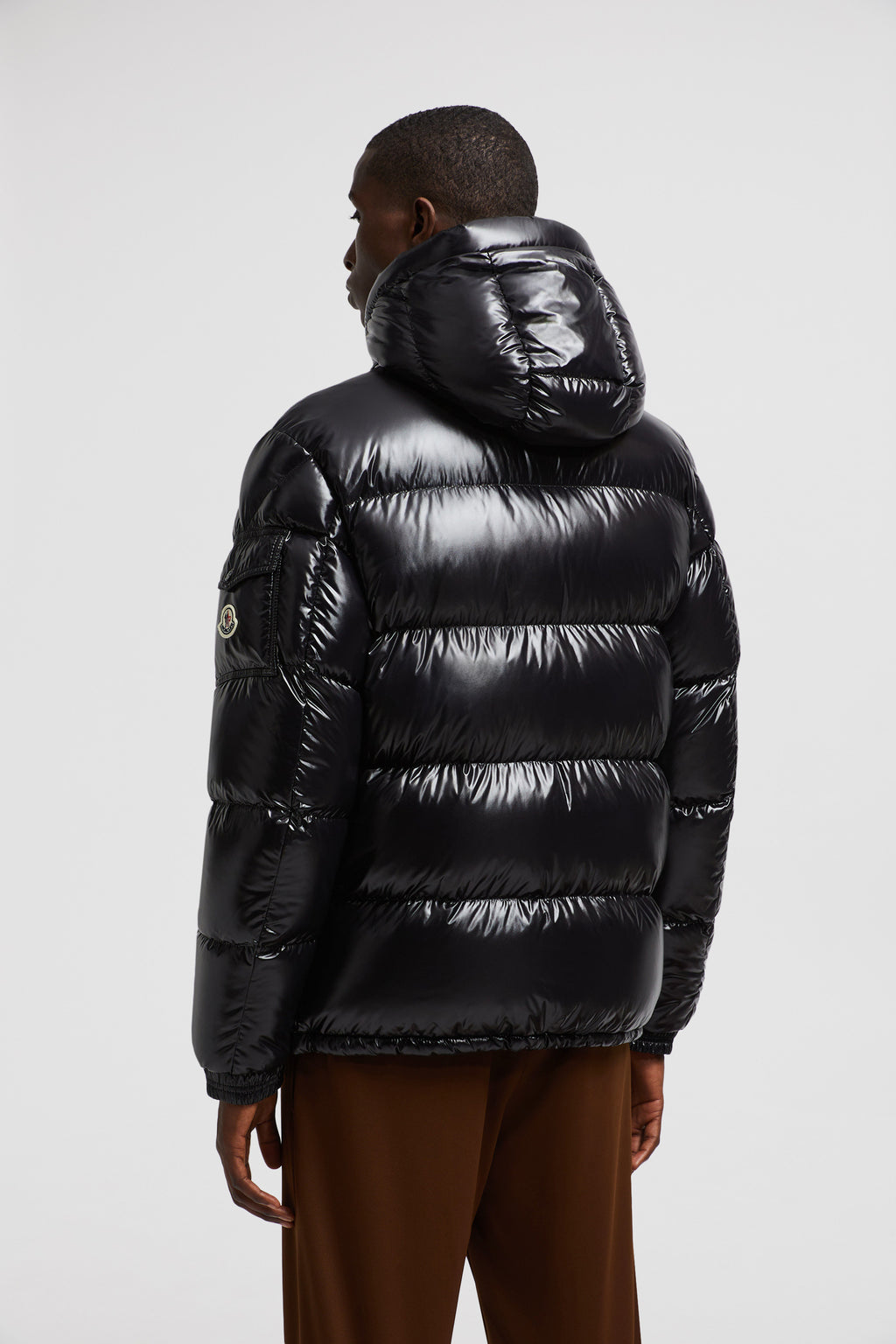 Ecrins jacket, shiny nylon jacket, Moncler outerwear, black nylon jacket, Fall-Winter 2024 fashion