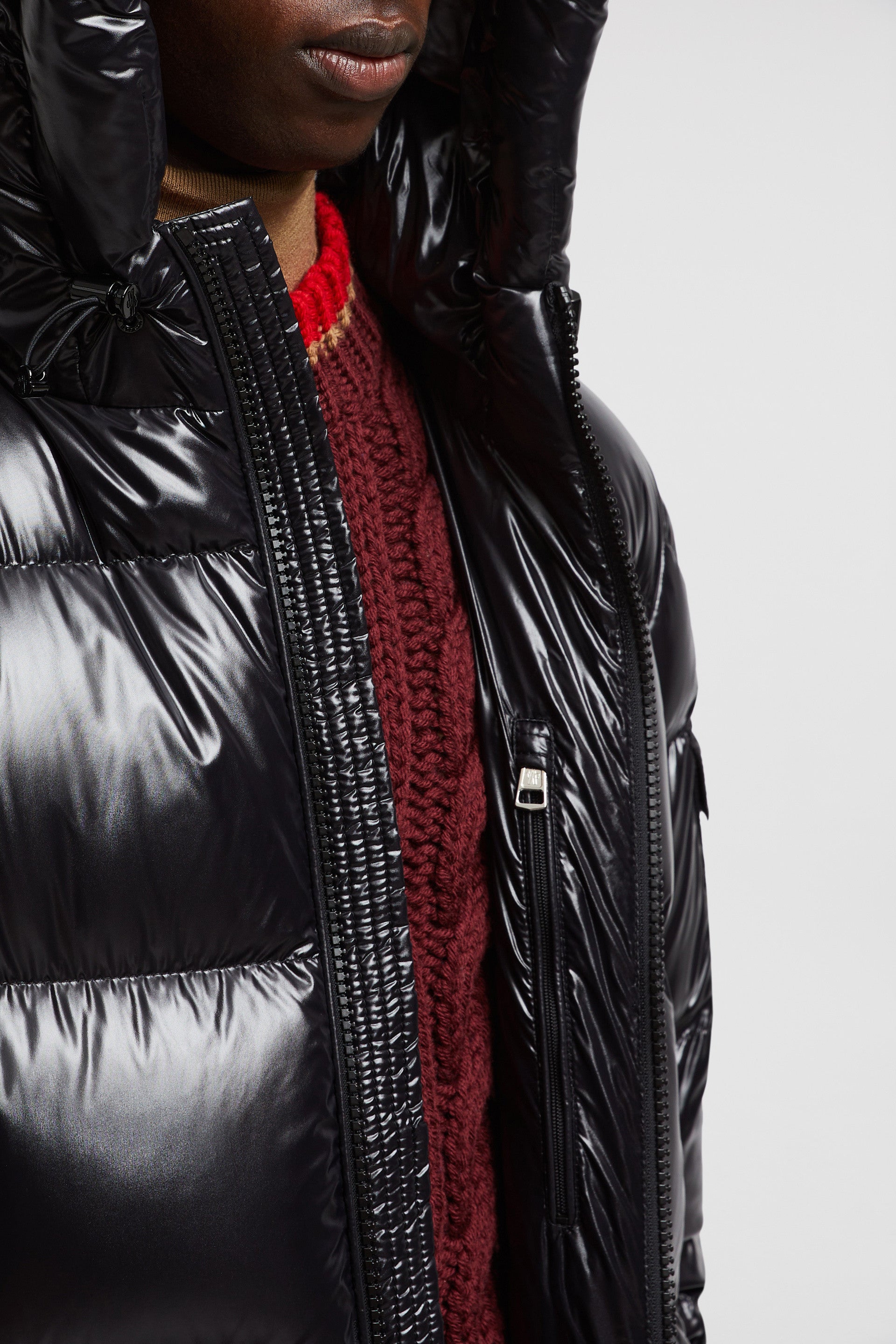 Ecrins jacket, shiny nylon jacket, Moncler outerwear, black nylon jacket, Fall-Winter 2024 fashion