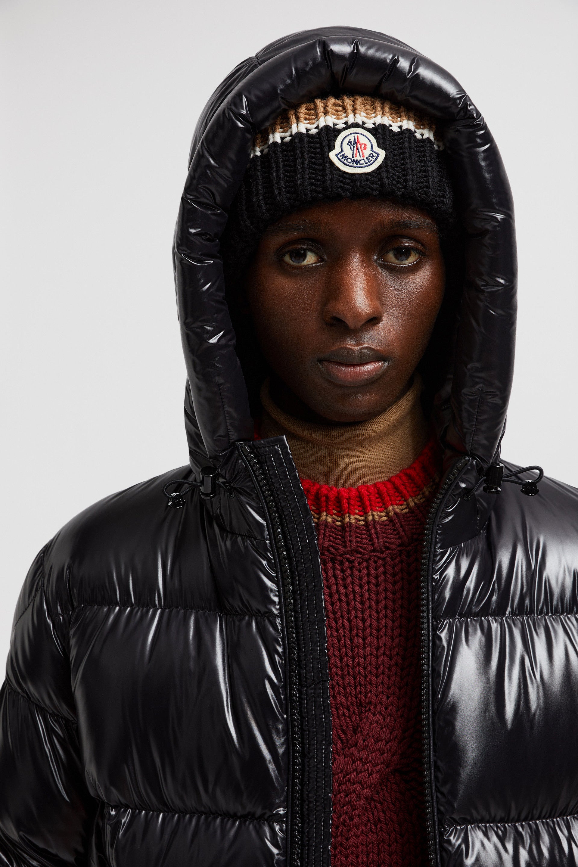 Ecrins jacket, shiny nylon jacket, Moncler outerwear, black nylon jacket, Fall-Winter 2024 fashion