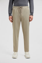 beige joggers, nylon pants, luxury loungewear, Moncler joggers, Autumn-Winter 2024