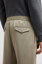 beige joggers, nylon pants, luxury loungewear, Moncler joggers, Autumn-Winter 2024