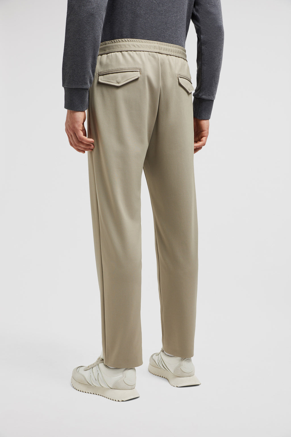 beige joggers, nylon pants, luxury loungewear, Moncler joggers, Autumn-Winter 2024