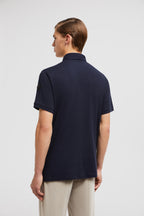 Moncler polo, navy blue polo, luxury polo shirt, cotton piqué polo, classic collar shirt