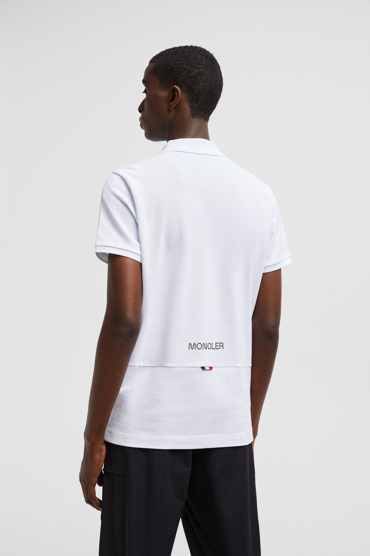 White Polo, Moncler, Logo Shirt, Luxury Cotton Polo, Autumn-Winter 2024 Fashion